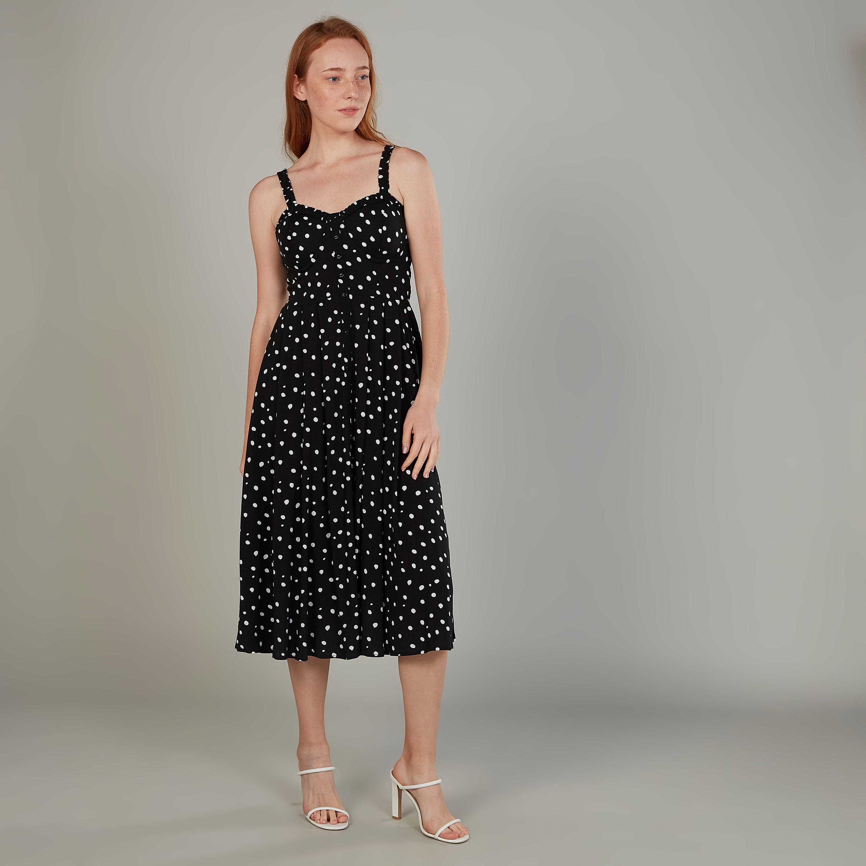 فستان ميدي ايه لاين بأحزمة وطبعات-women-clothing-dresses-image-2