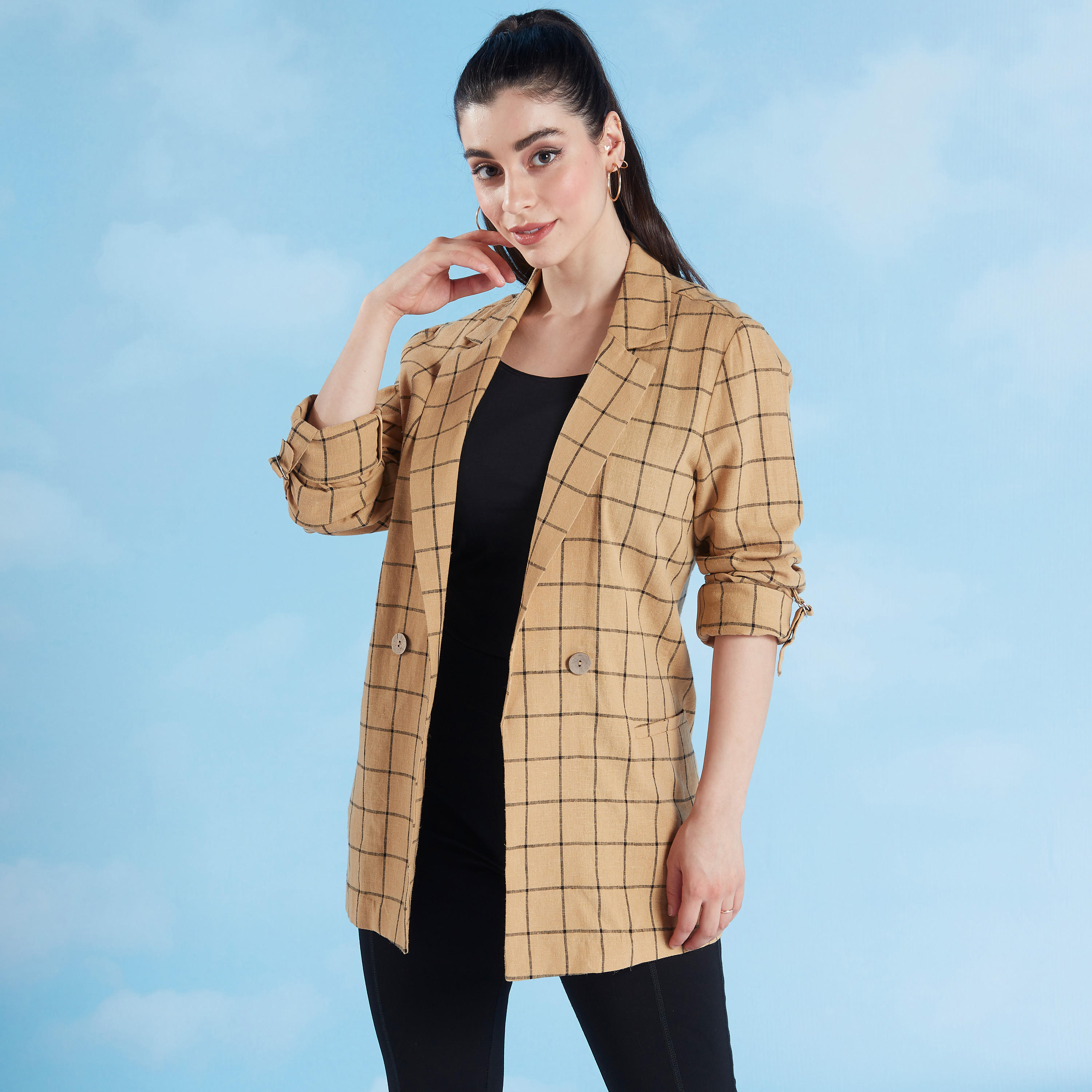 جاكيت كاروهات بأكمام طويلة-women-winterwear-coatsandjackets-jackets-image-1