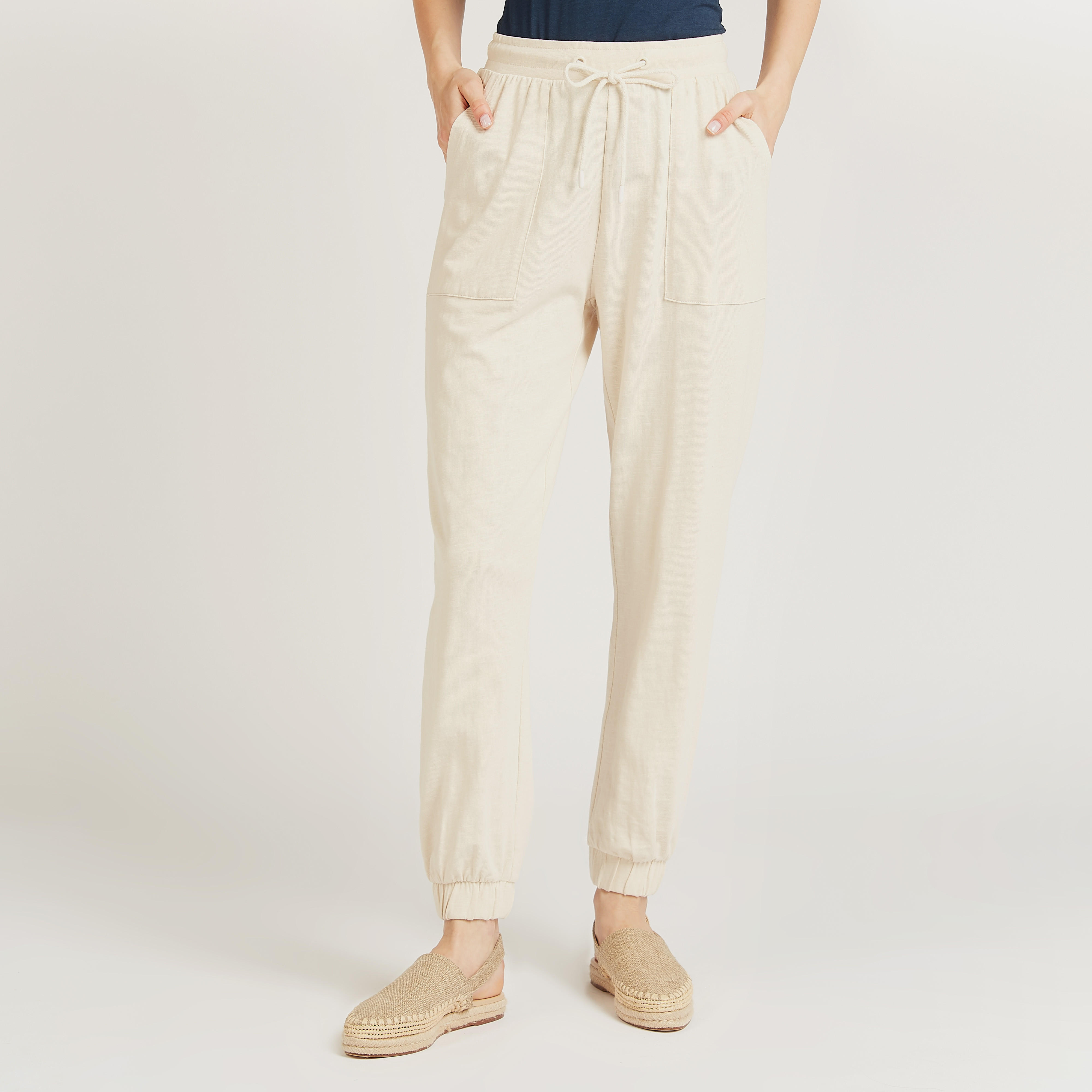 Full Length Solid Jog Pants with Pocket Detail and Drawstring-women-clothing-bottoms-joggers-image-1