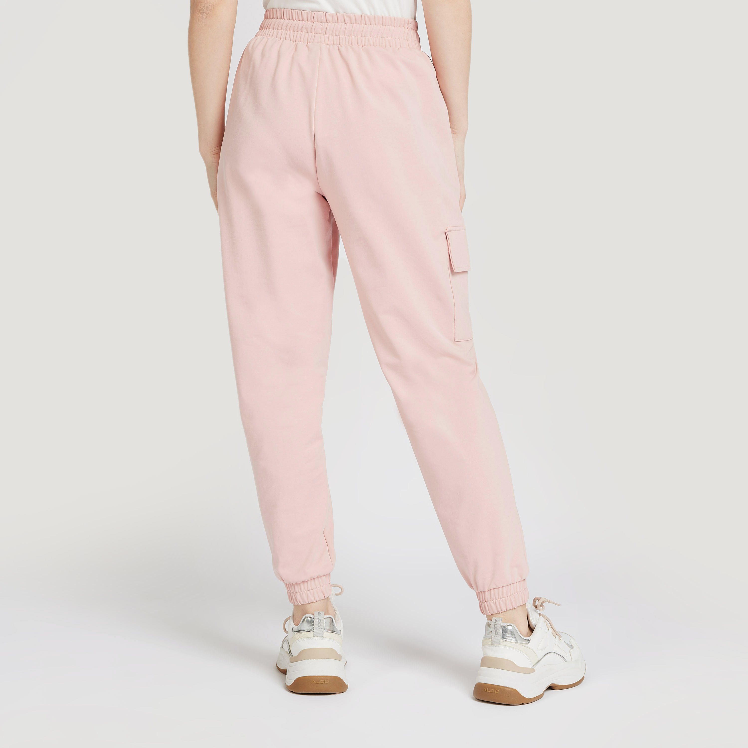 بنطلون رياضي سادة بجيوب وخصر مطّاطي-women-clothing-bottoms-joggers-image-1