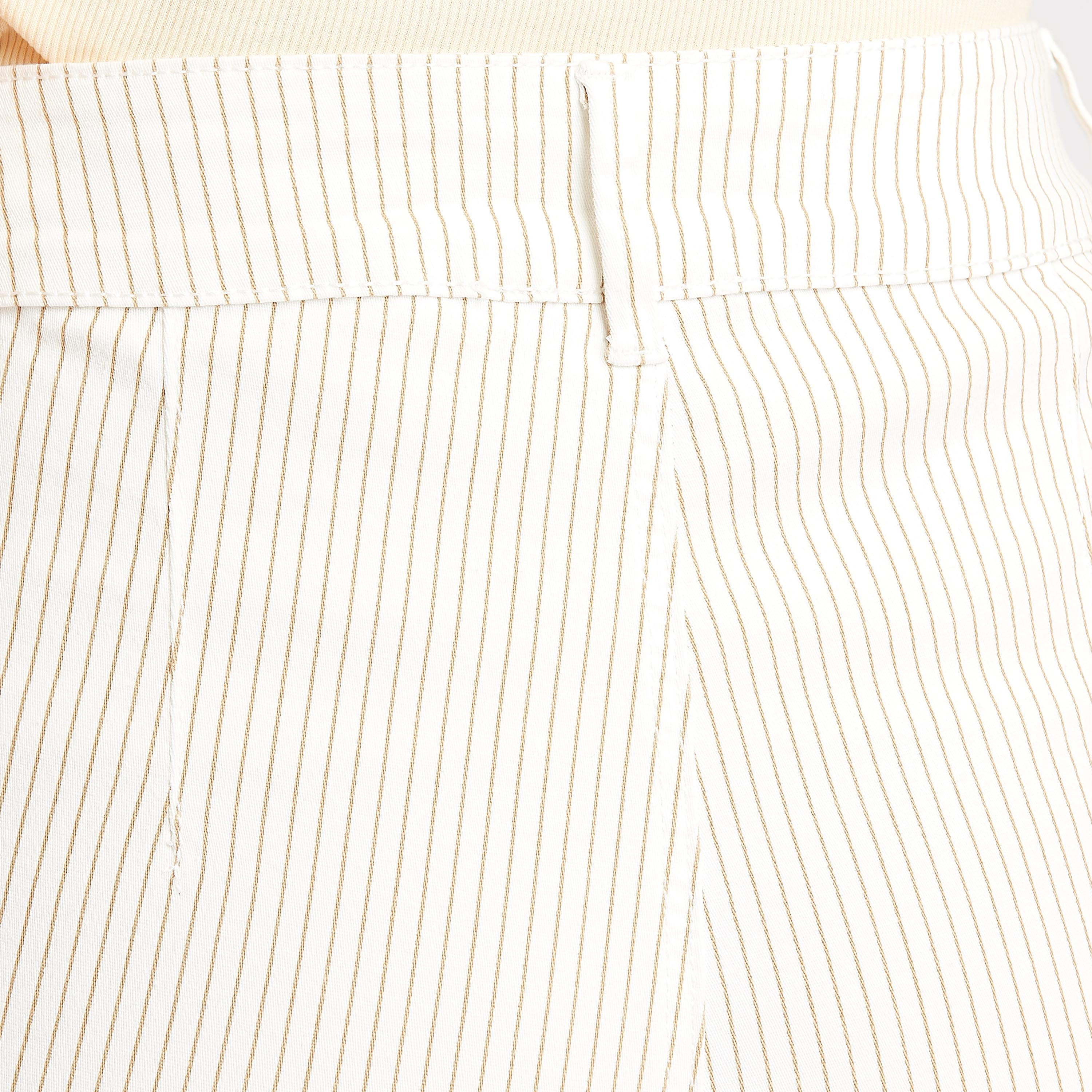 بنطلون قصير مخطط بخصر متوسّط الارتفاع بتفاصيل جيوب وعراوي حزام-women-clothing-bottoms-trousers-image-5