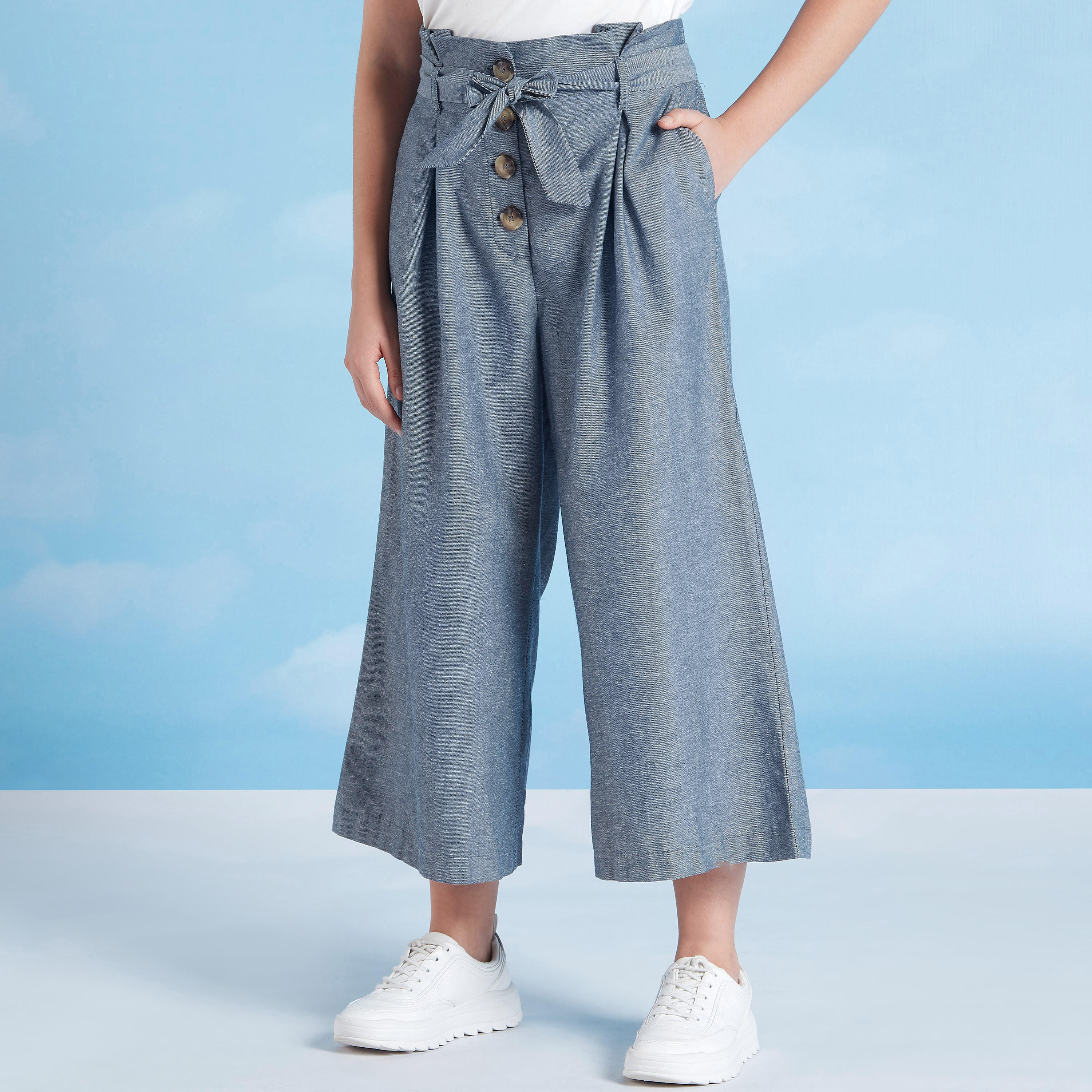 Solid Mid-Rise Culottes with Pocket Detail and Tie Ups-women-clothing-bottoms-trousers-image-1