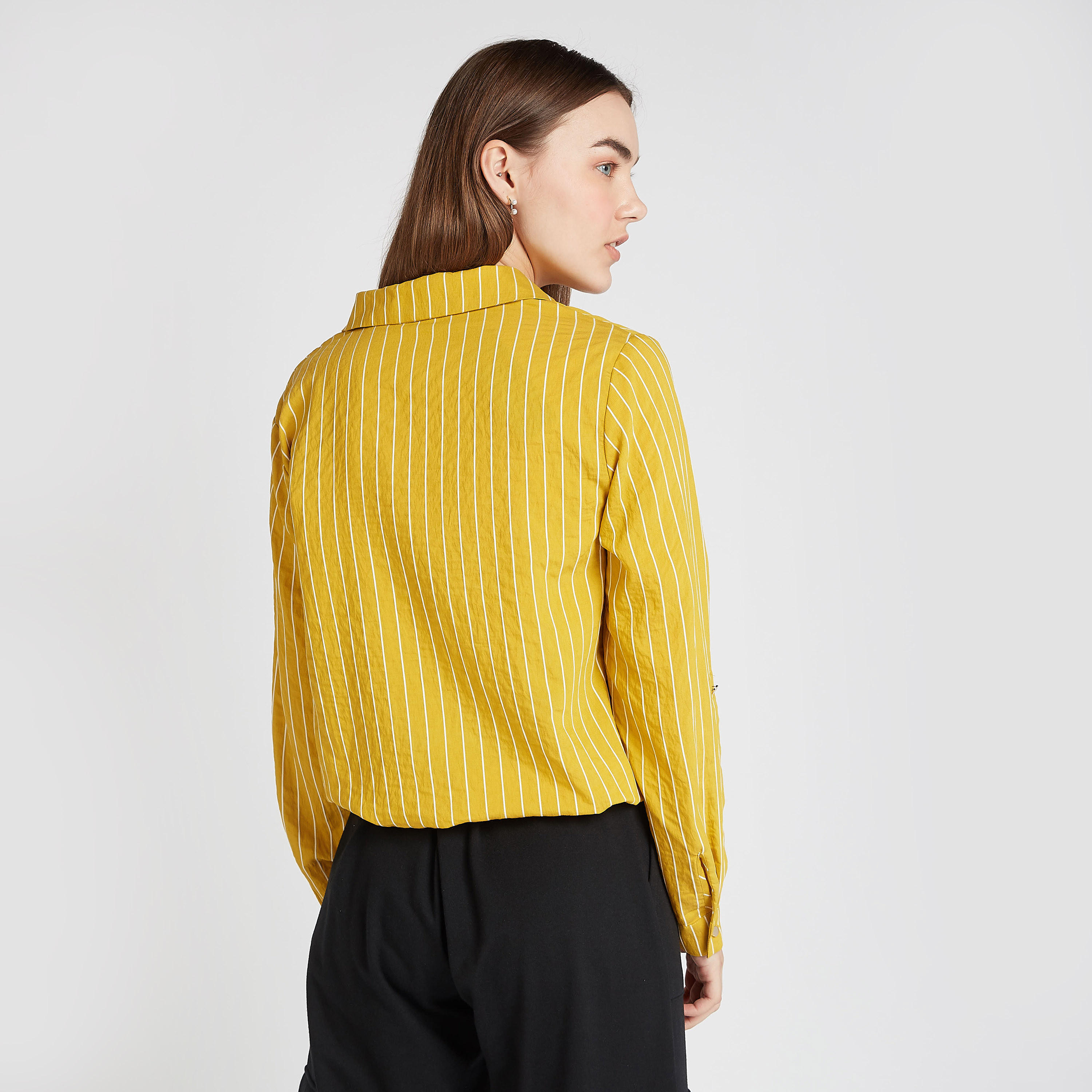 قميص مخطط بياقة عاديّة وأكمام طويلة-women-clothing-shirtsandblouses-shirts-image-4