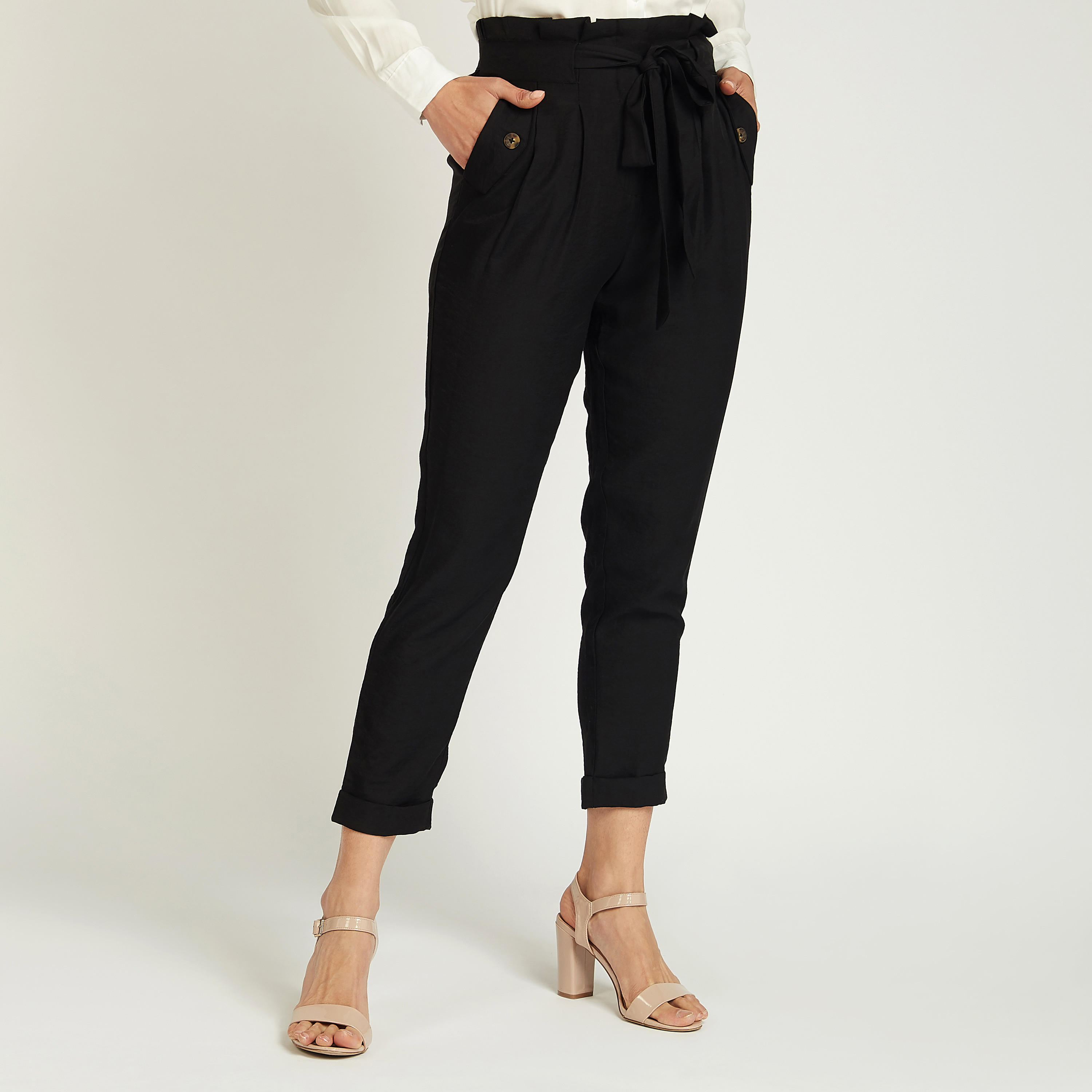 Solid Mid-Rise Culottes with Pocket Detail-women-clothing-bottoms-trousers-image-1
