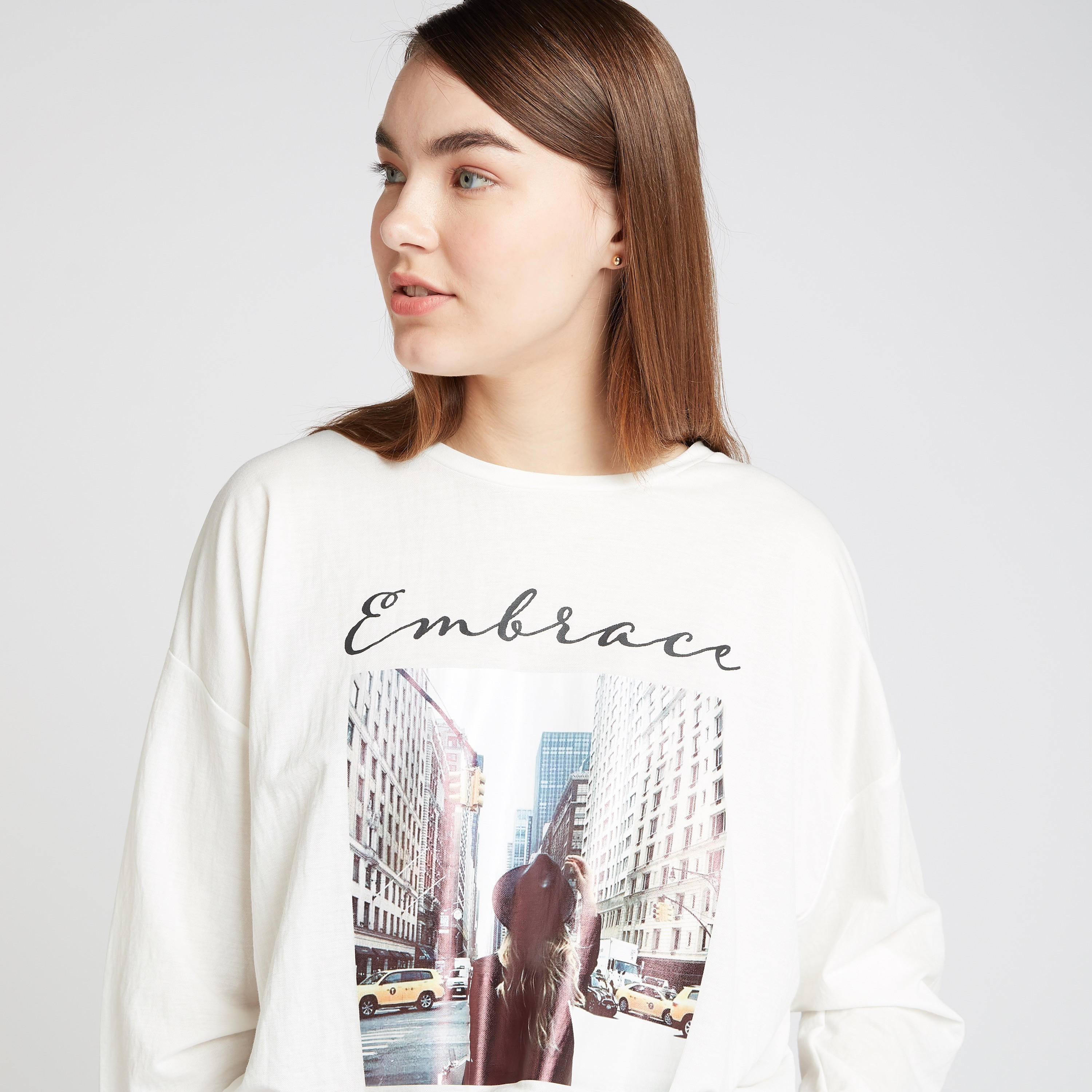 Printed Sweatshirt with Long Sleeves and Elasticised Hem-women-winterwear-hoodiesandsweatshirts-sweatshirts-image-3