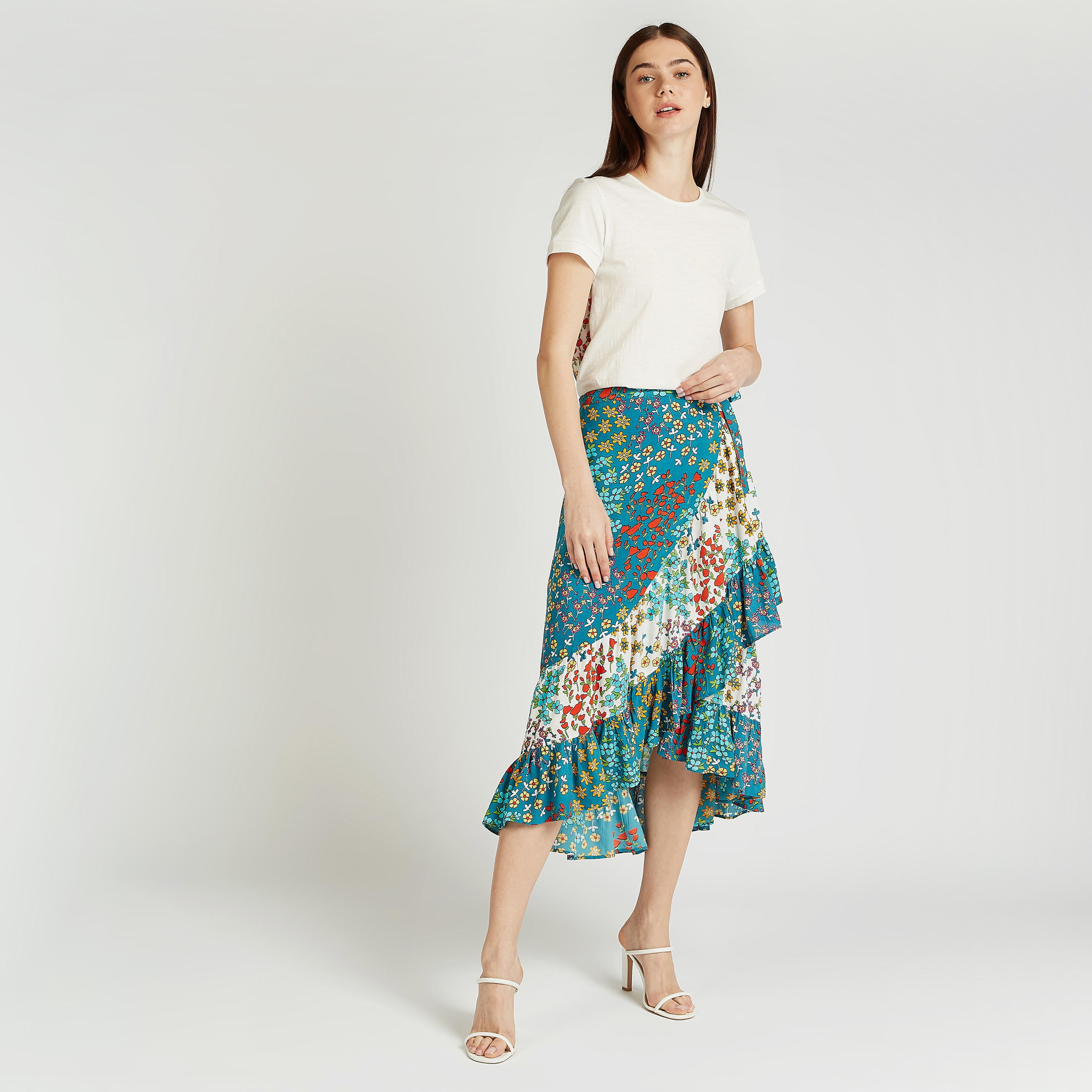 تنورة ملفوفة ميدي بحواف غير مستوية وأربطة وطبعات-women-clothing-bottoms-skirts-image-2