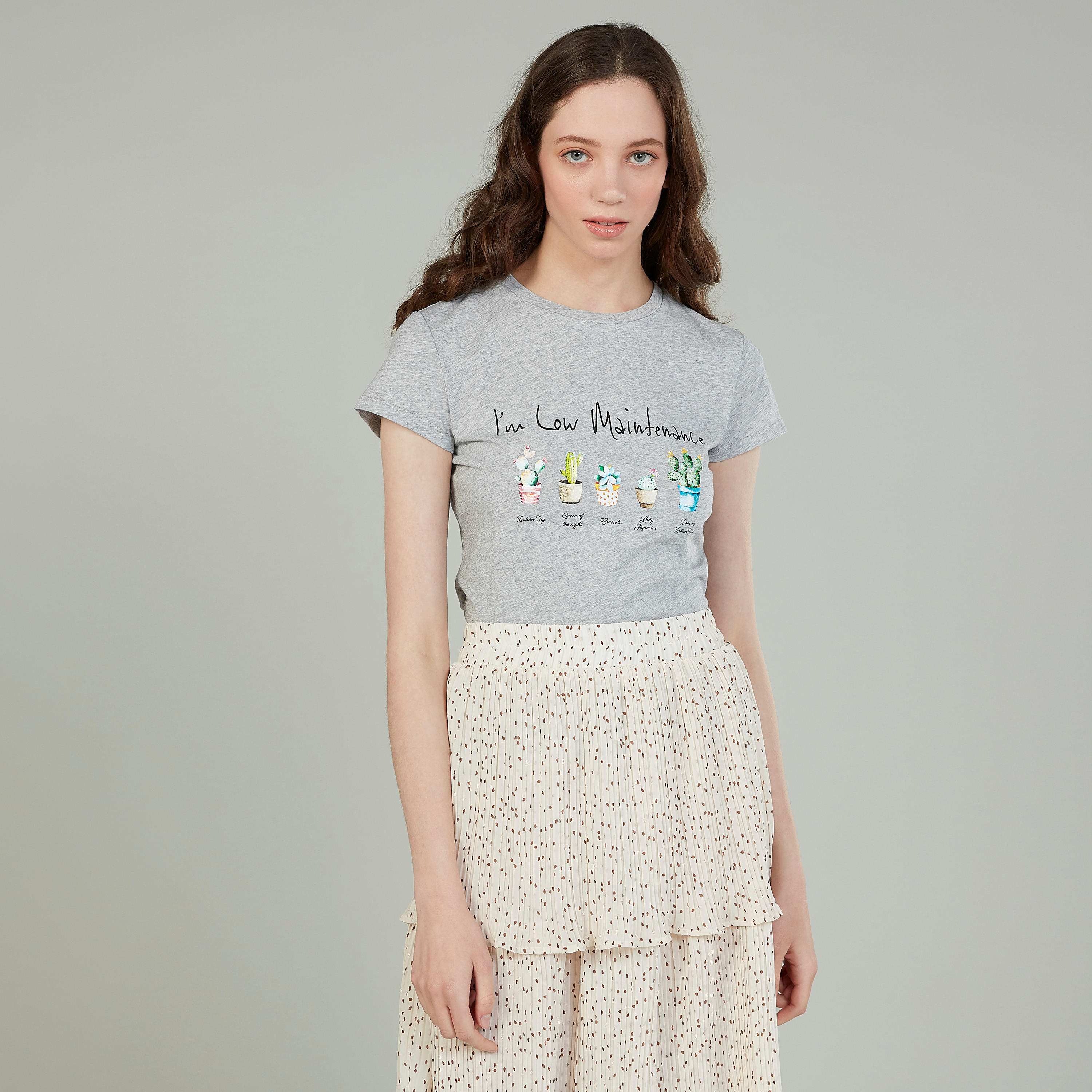 Printed T-shirt with Crew Neck and Cap Sleeves-women-clothing-tshirts-image-1