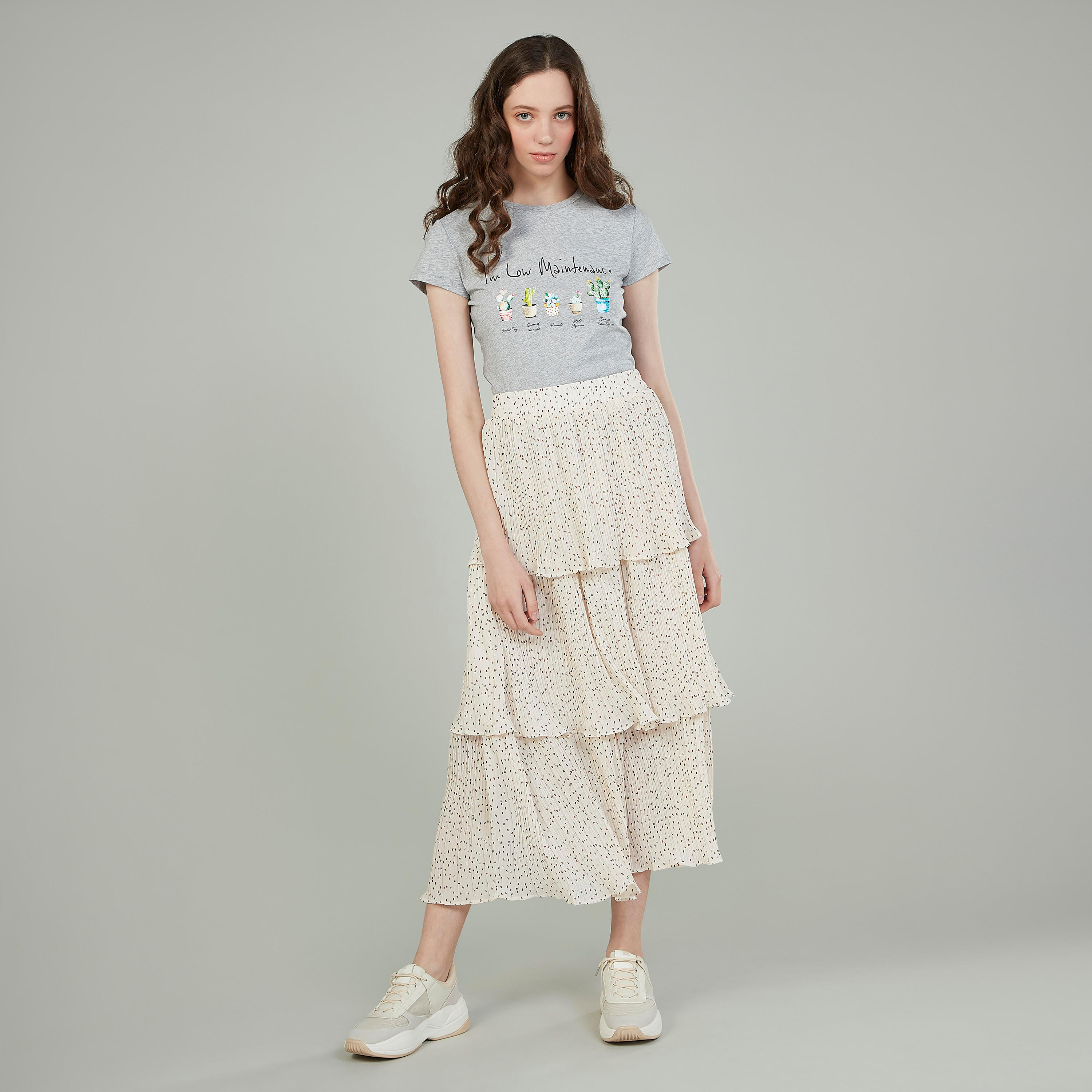 Printed T-shirt with Crew Neck and Cap Sleeves-women-clothing-tshirts-image-2