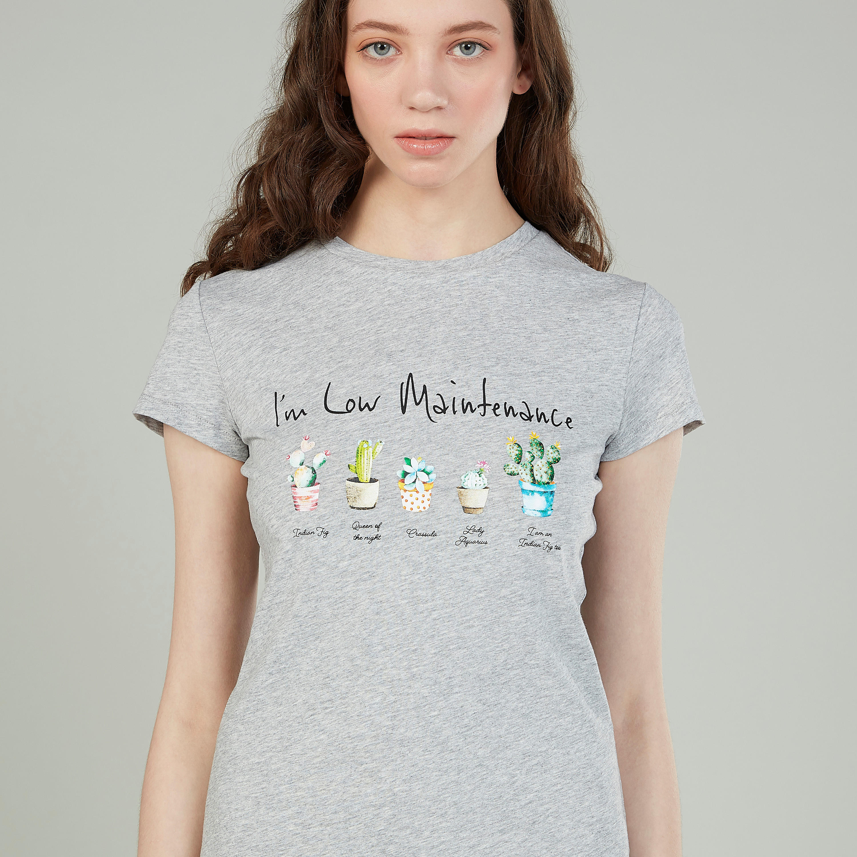 Printed T-shirt with Crew Neck and Cap Sleeves-women-clothing-tshirts-image-3