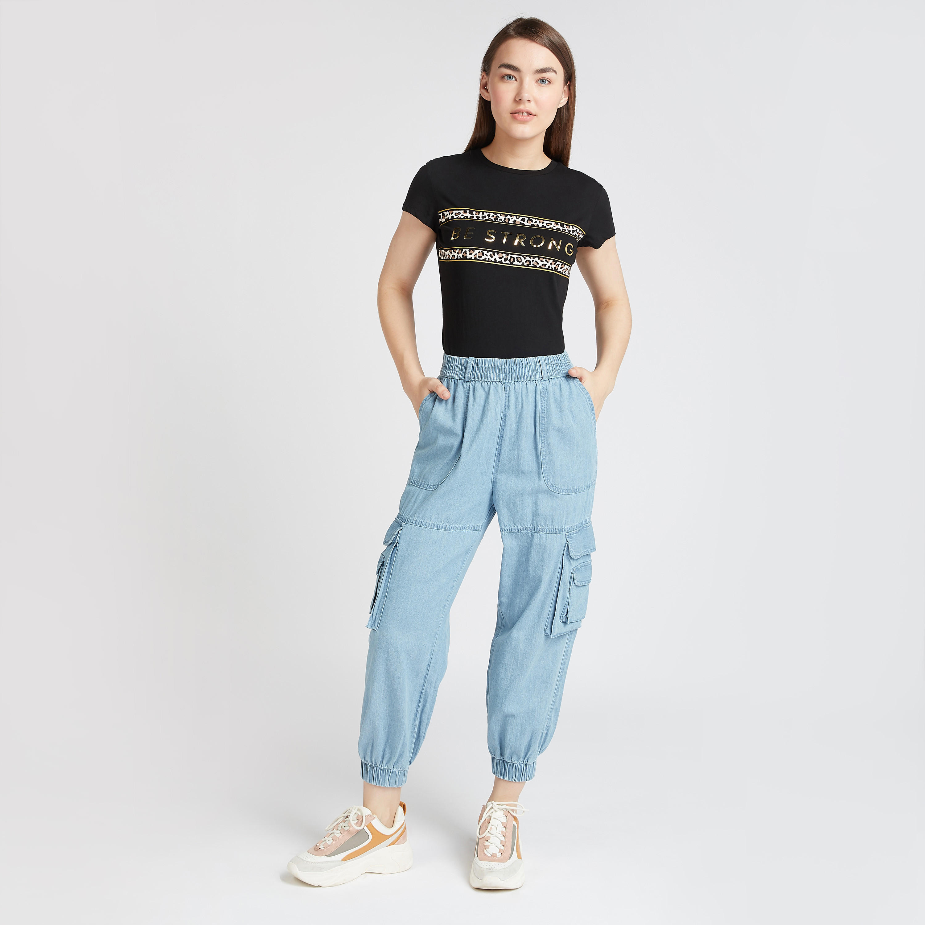 Printed T-shirt with Crew Neck and Short Sleeves-women-clothing-tshirts-image-2