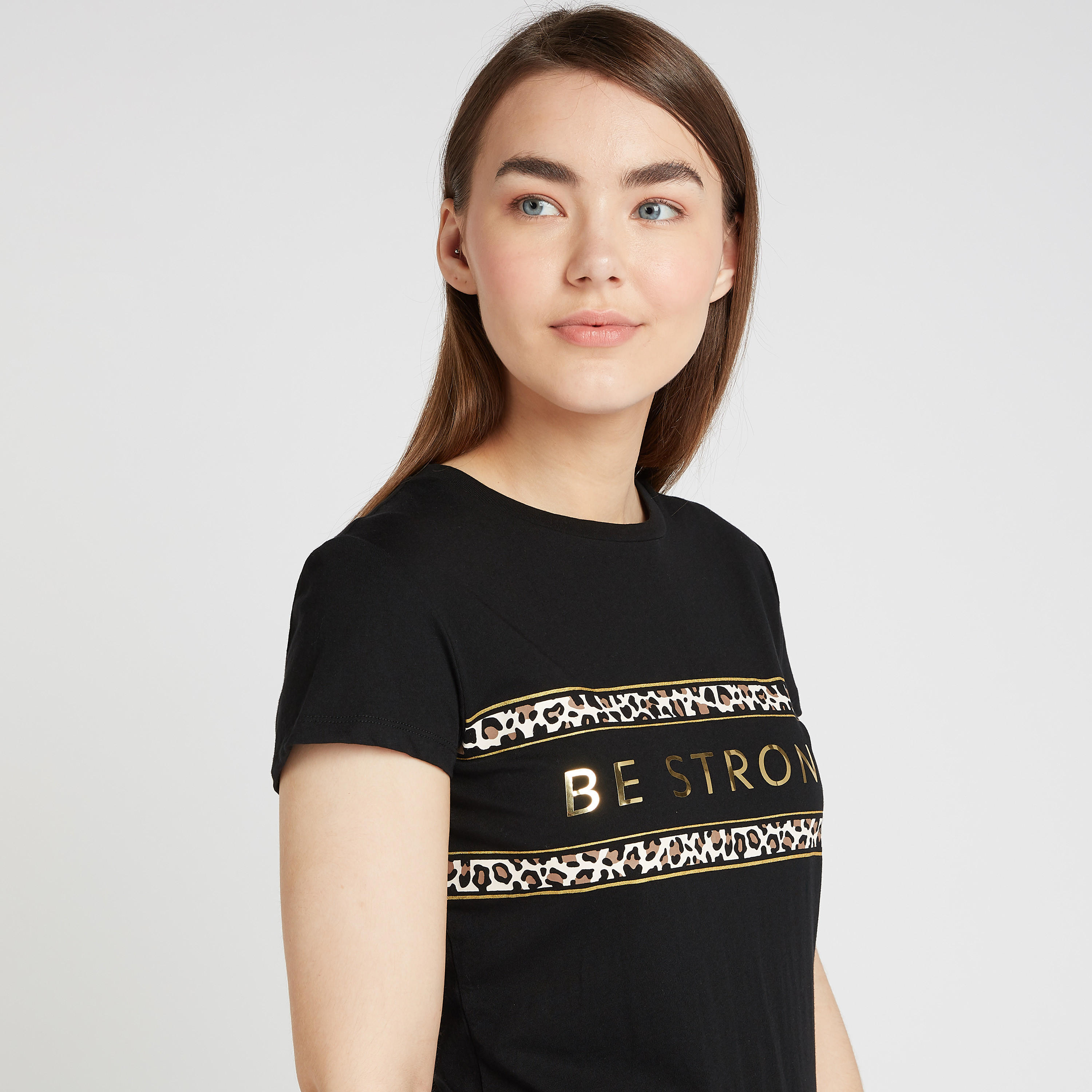 Printed T-shirt with Crew Neck and Short Sleeves-women-clothing-tshirts-image-3