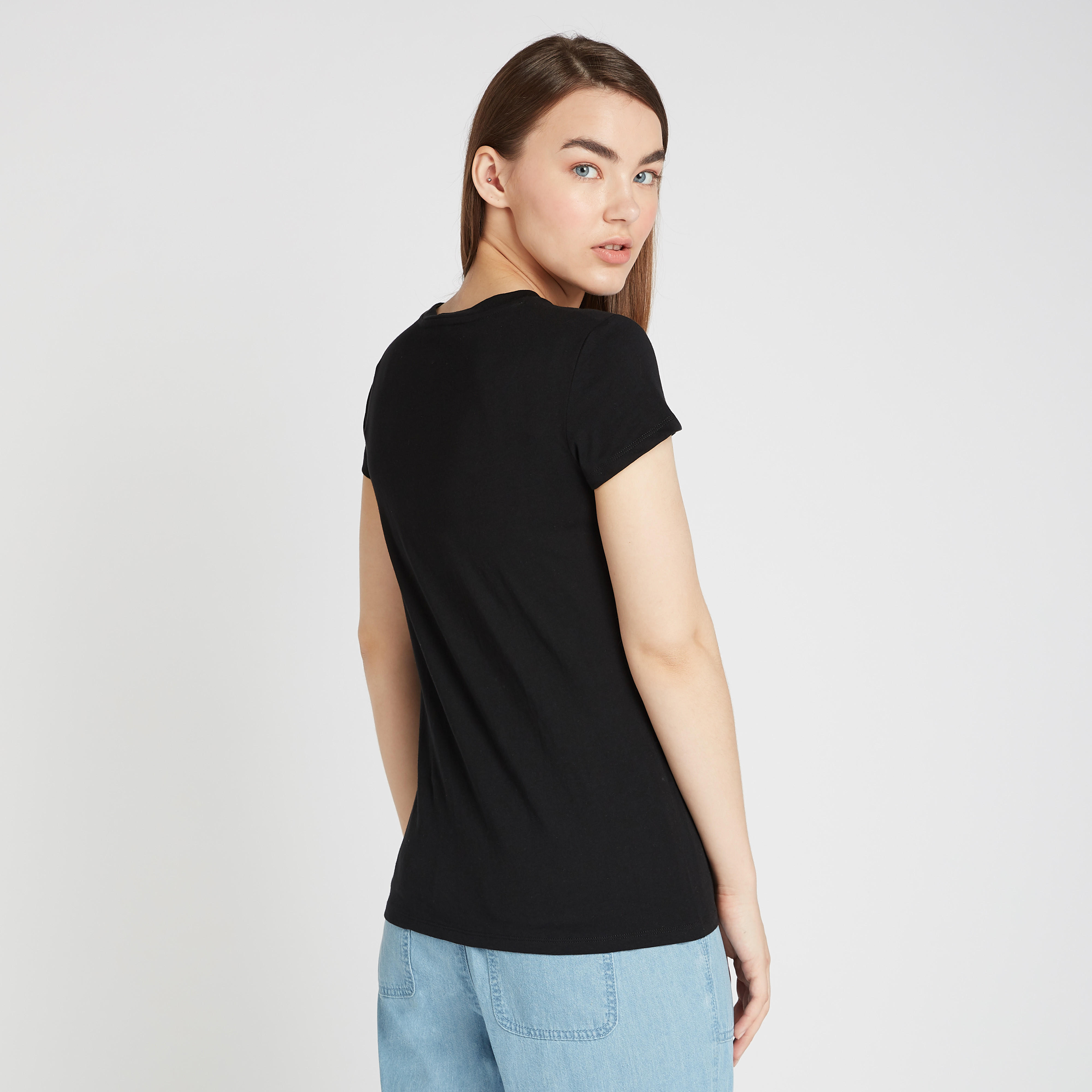Printed T-shirt with Crew Neck and Short Sleeves-women-clothing-tshirts-image-4