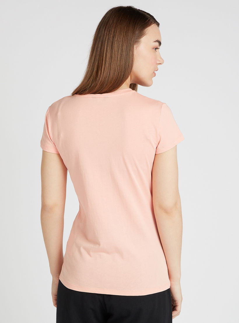 Printed T-shirt with Crew Neck and Cap Sleeves-women-clothing-tshirts-image-4