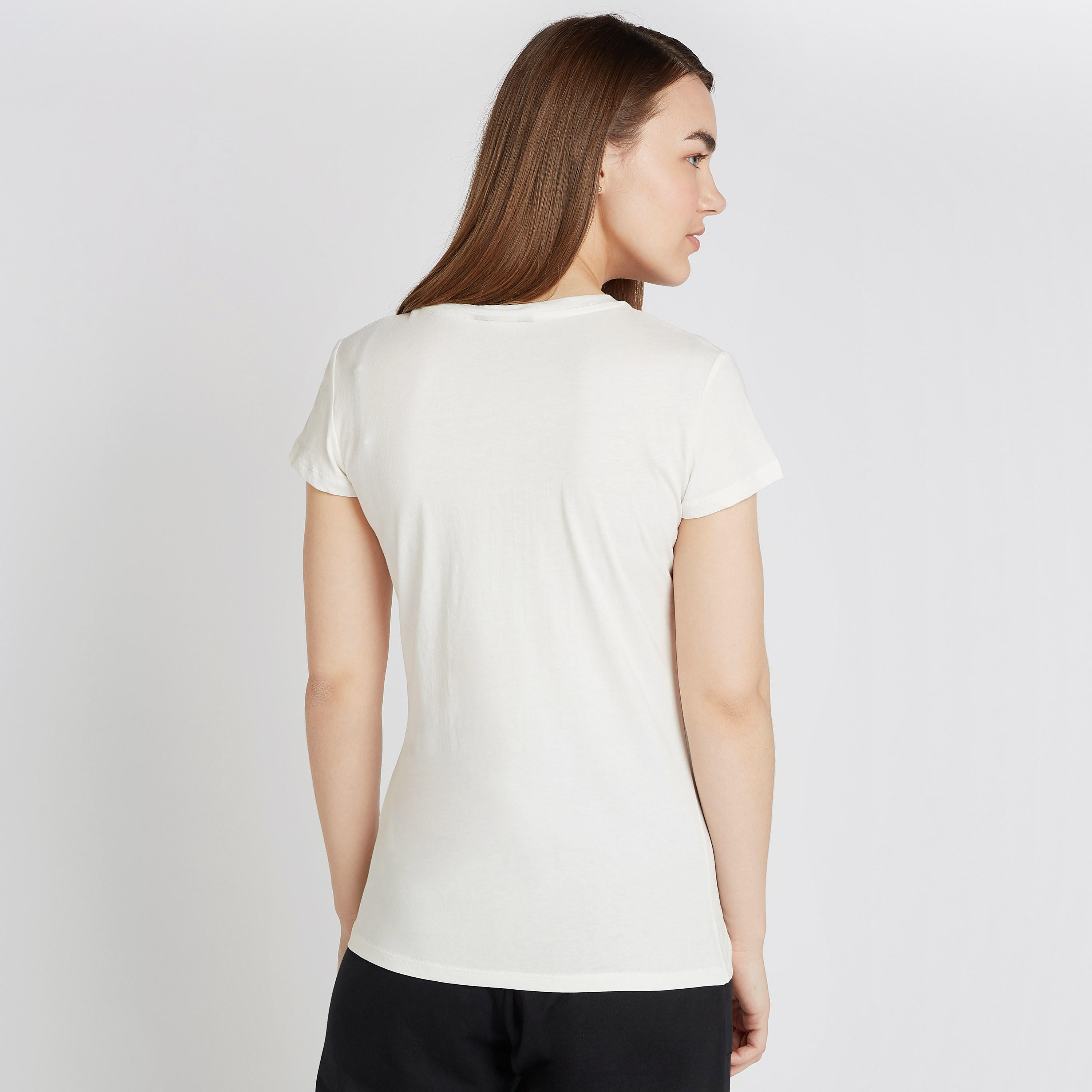 Printed T-shirt with Crew Neck and Cap Sleeves-women-clothing-tshirts-image-4