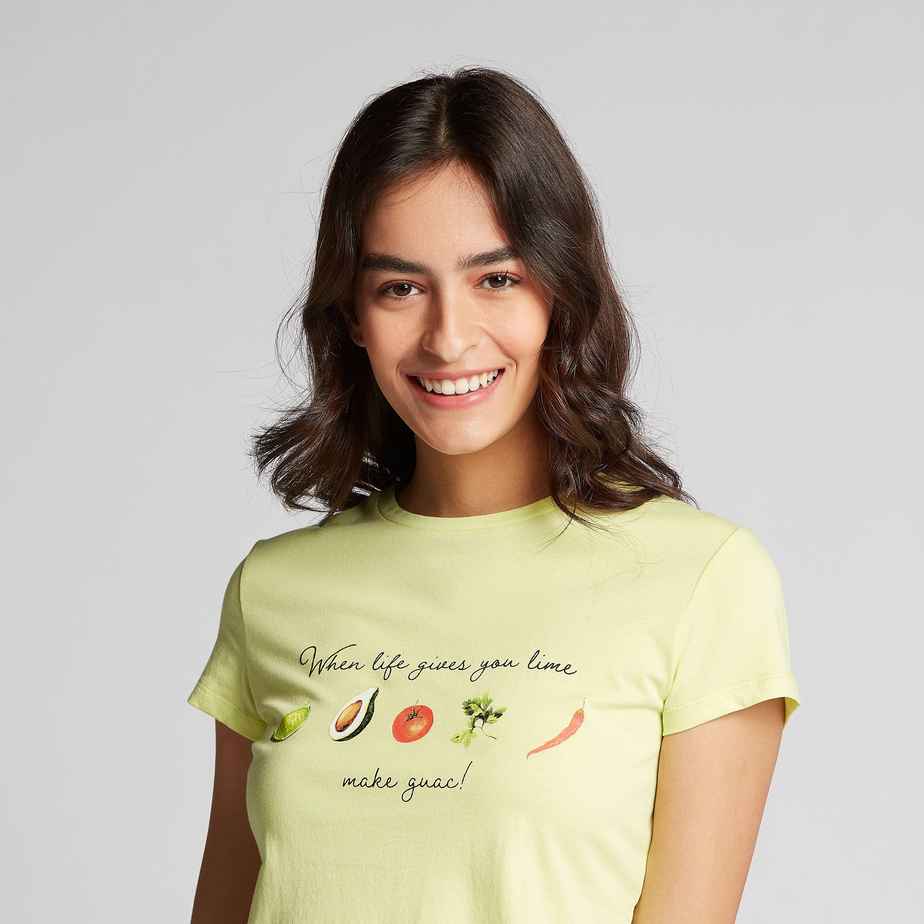 Printed T-shirt with Crew Neck and Cap Sleeves-women-clothing-tshirts-image-3