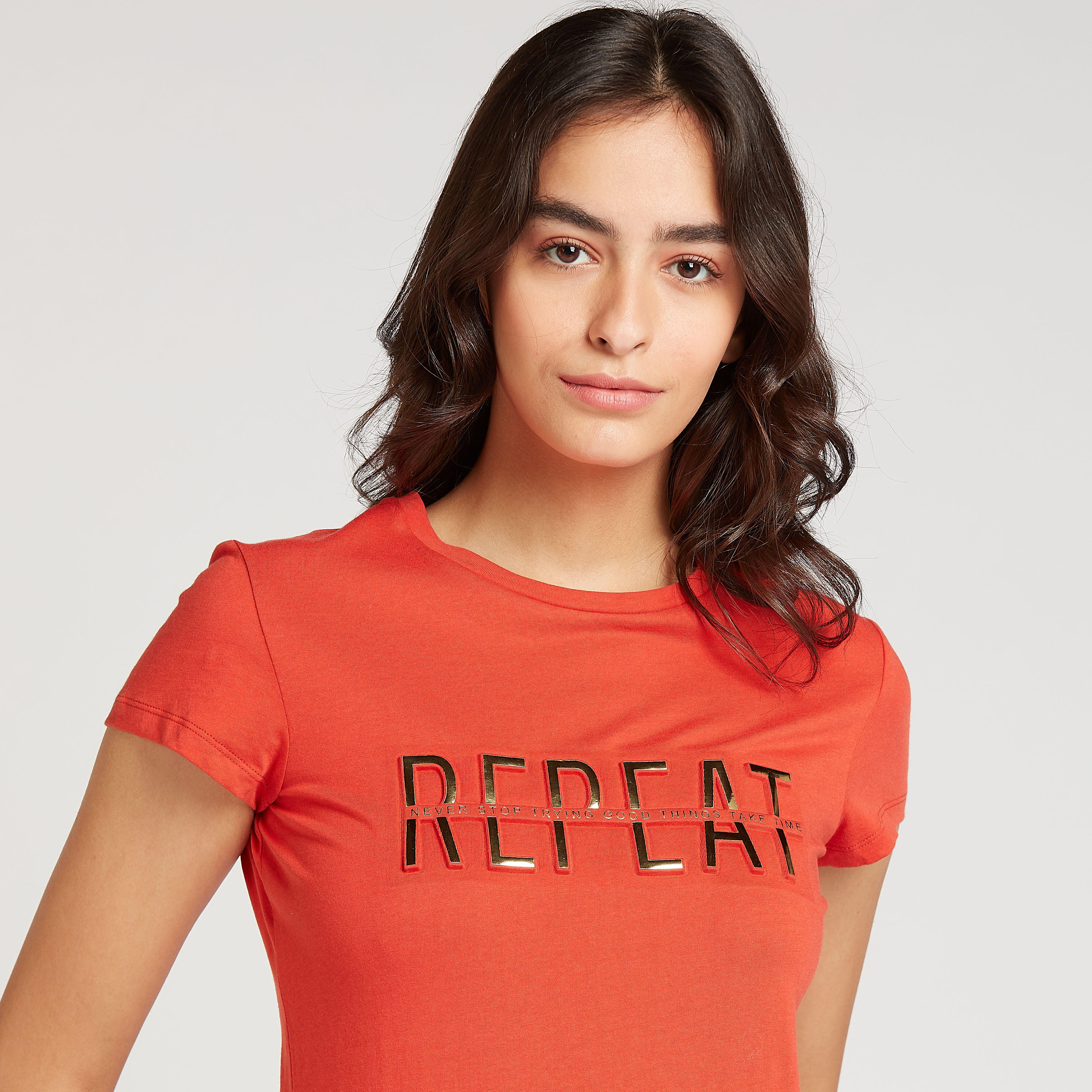 Printed T-shirt with Crew Neck and Short Sleeves-women-clothing-tshirts-image-3