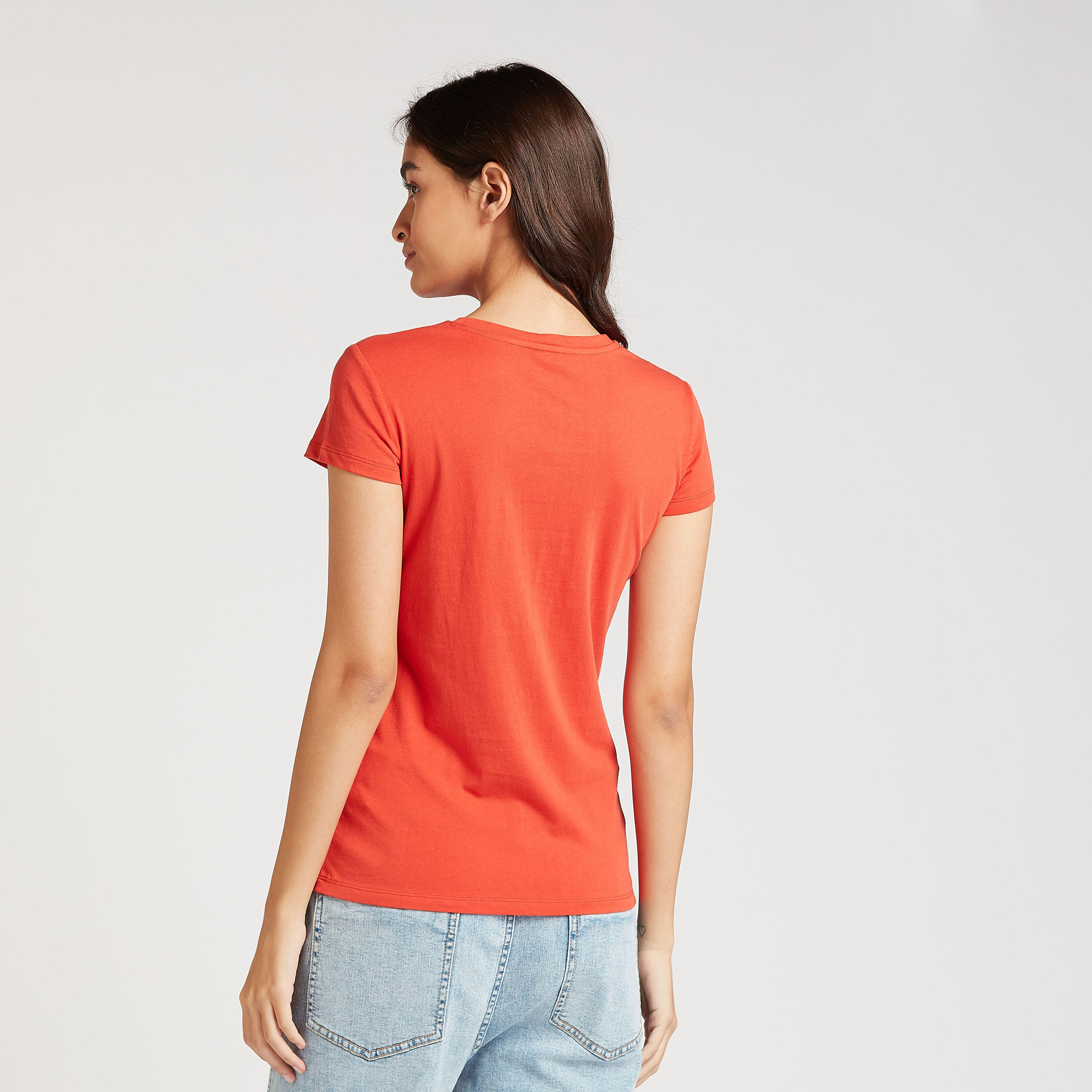 Printed T-shirt with Crew Neck and Short Sleeves-women-clothing-tshirts-image-4