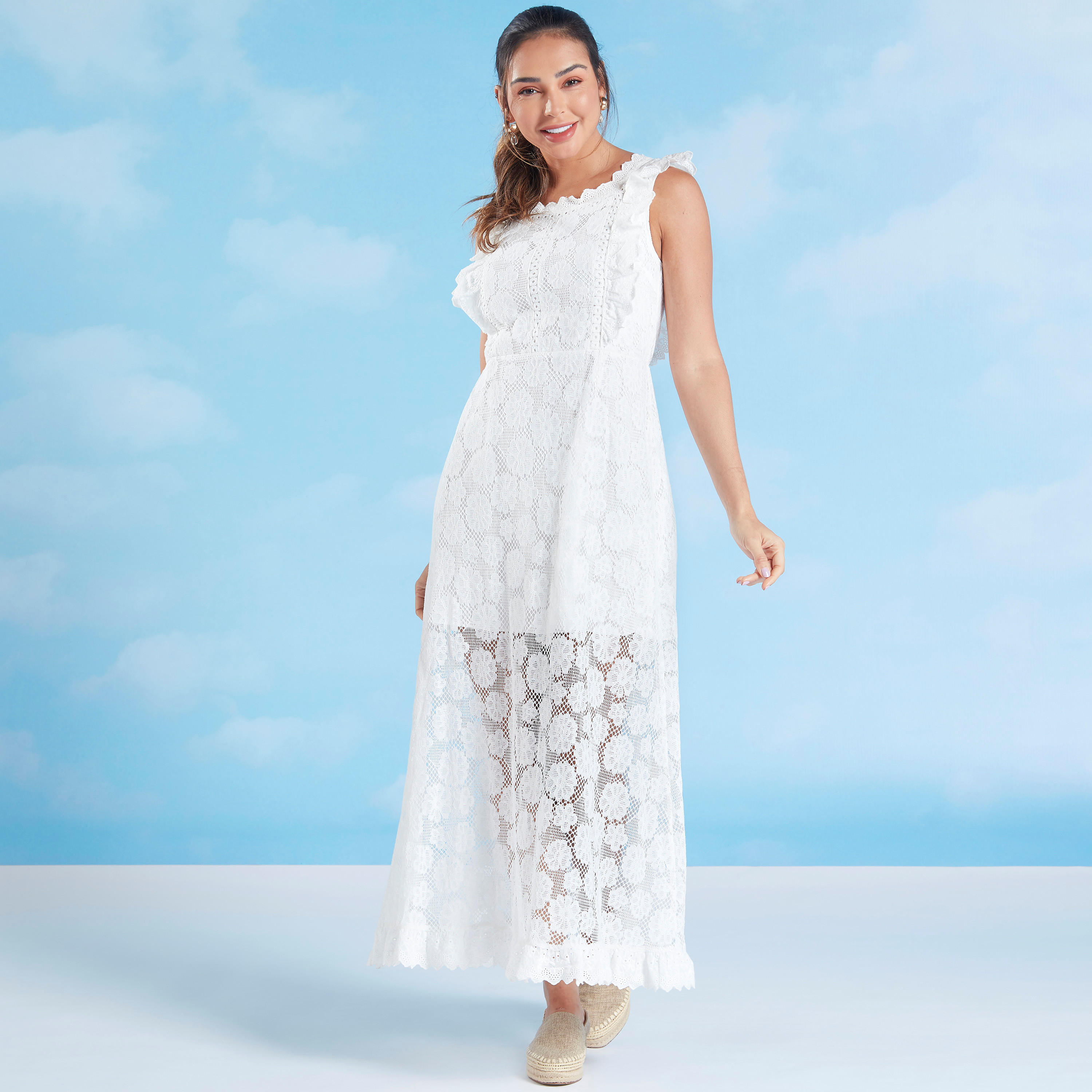 Lace Detail Maxi A-line Sleeveless Dress-women-clothing-dresses-image-1