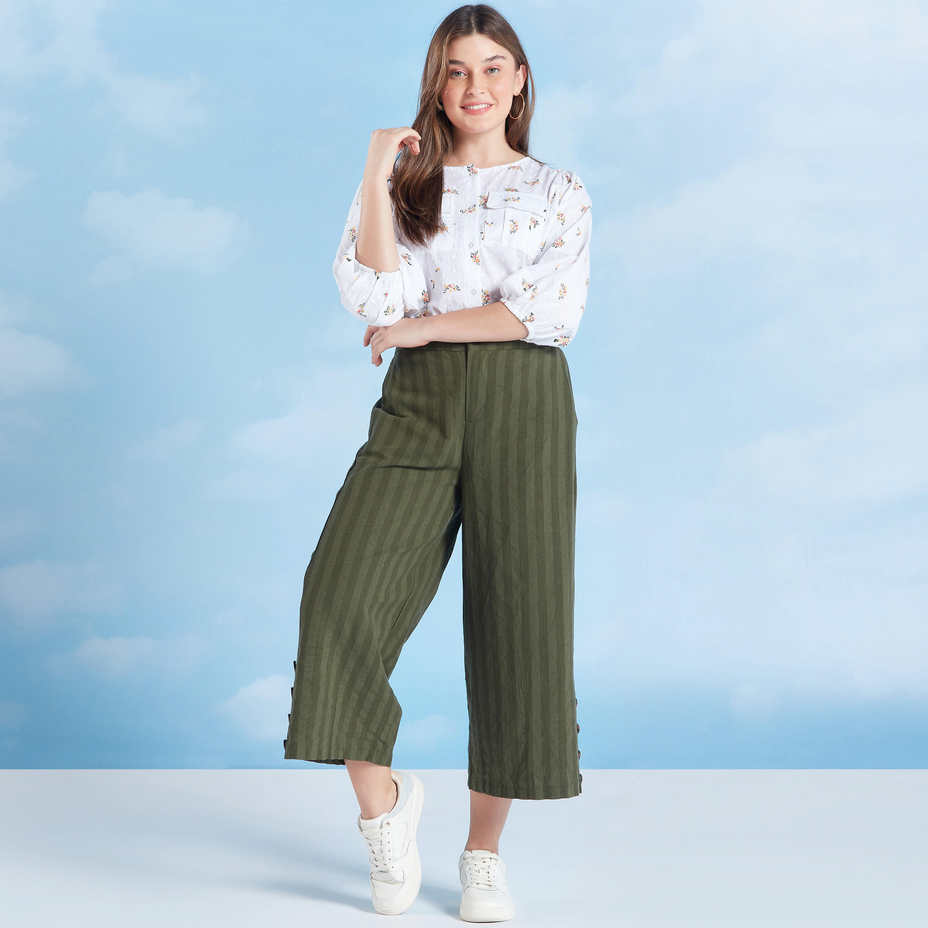 بلوزة بياقة مستديرة وأكمام 3/4 وطبعات-women-clothing-shirtsandblouses-blouses-image-2