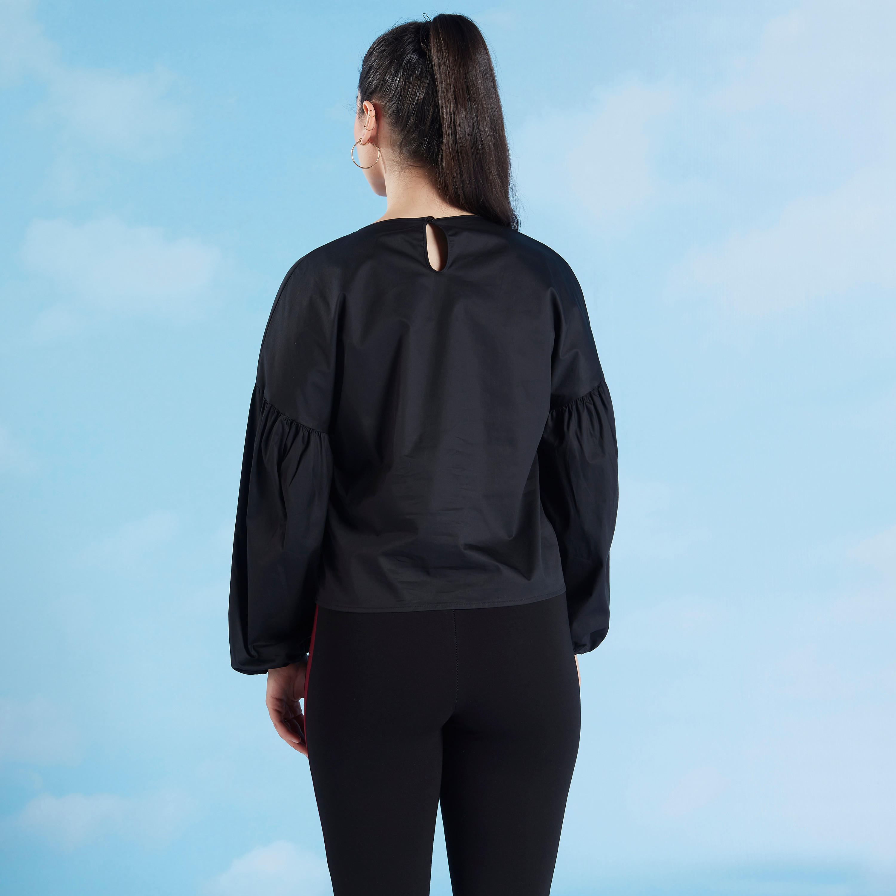Solid Round Neck Top with Long Sleeves-women-clothing-shirtsandblouses-blouses-image-4