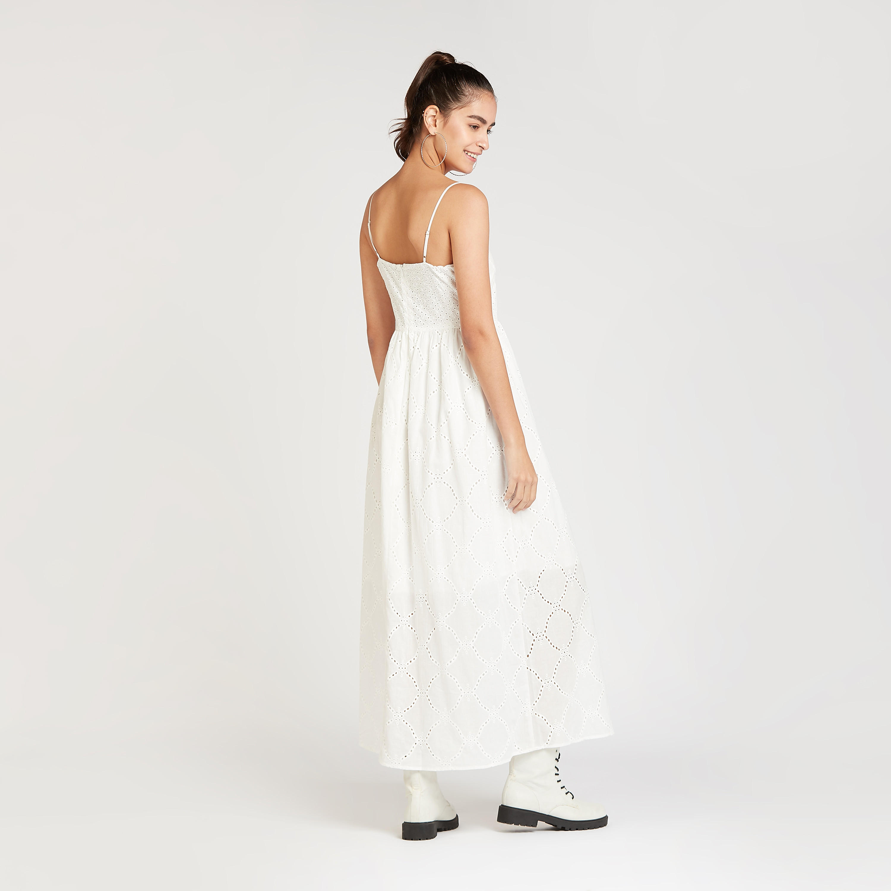 فستان شيفلي إيه لاين طويل بحمّالات رفيعة-women-clothing-dresses-image-4