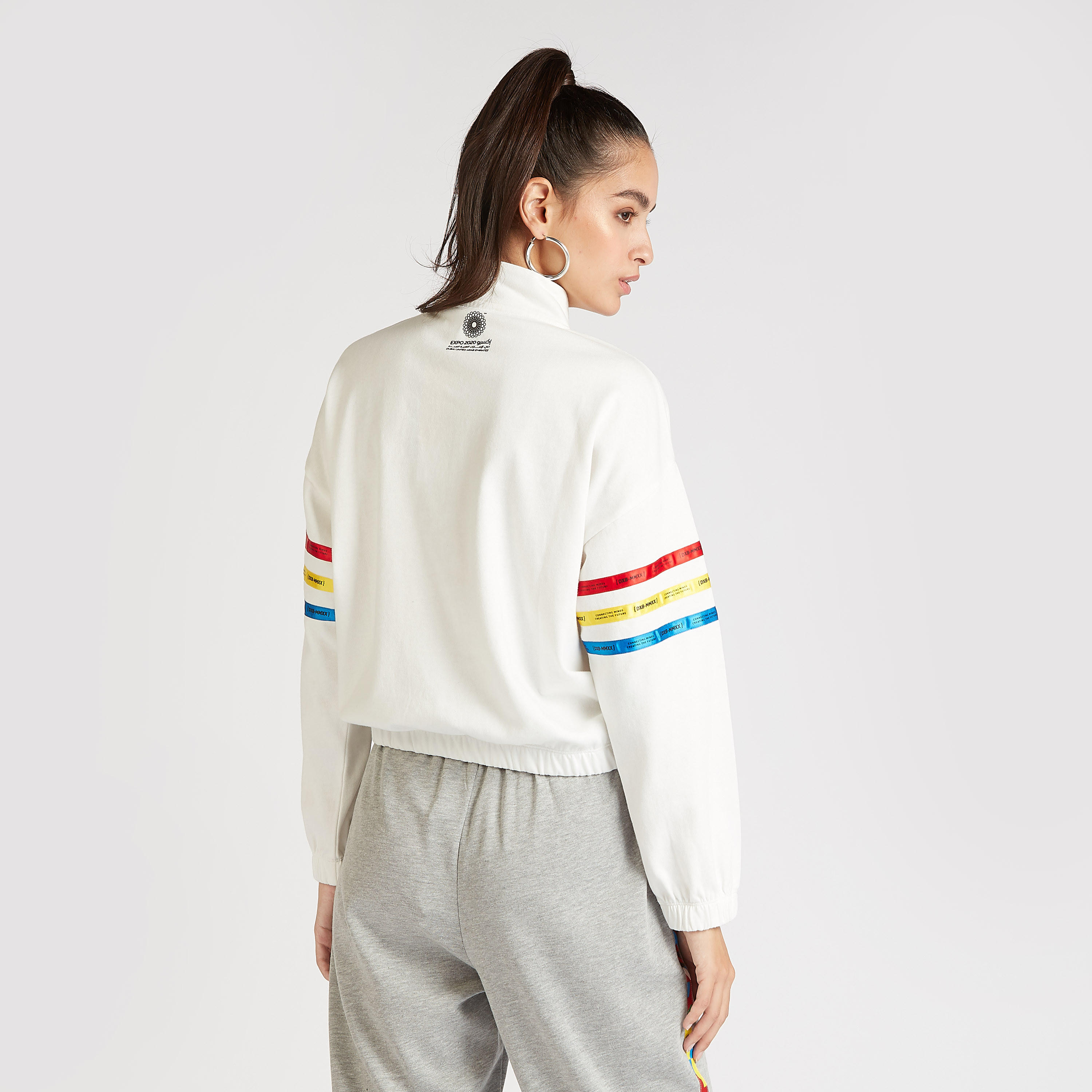 Sustainable Expo 2020 Printed Tape Detail Hoodie with Long Sleeves-women-winterwear-hoodiesandsweatshirts-hoodies-image-4