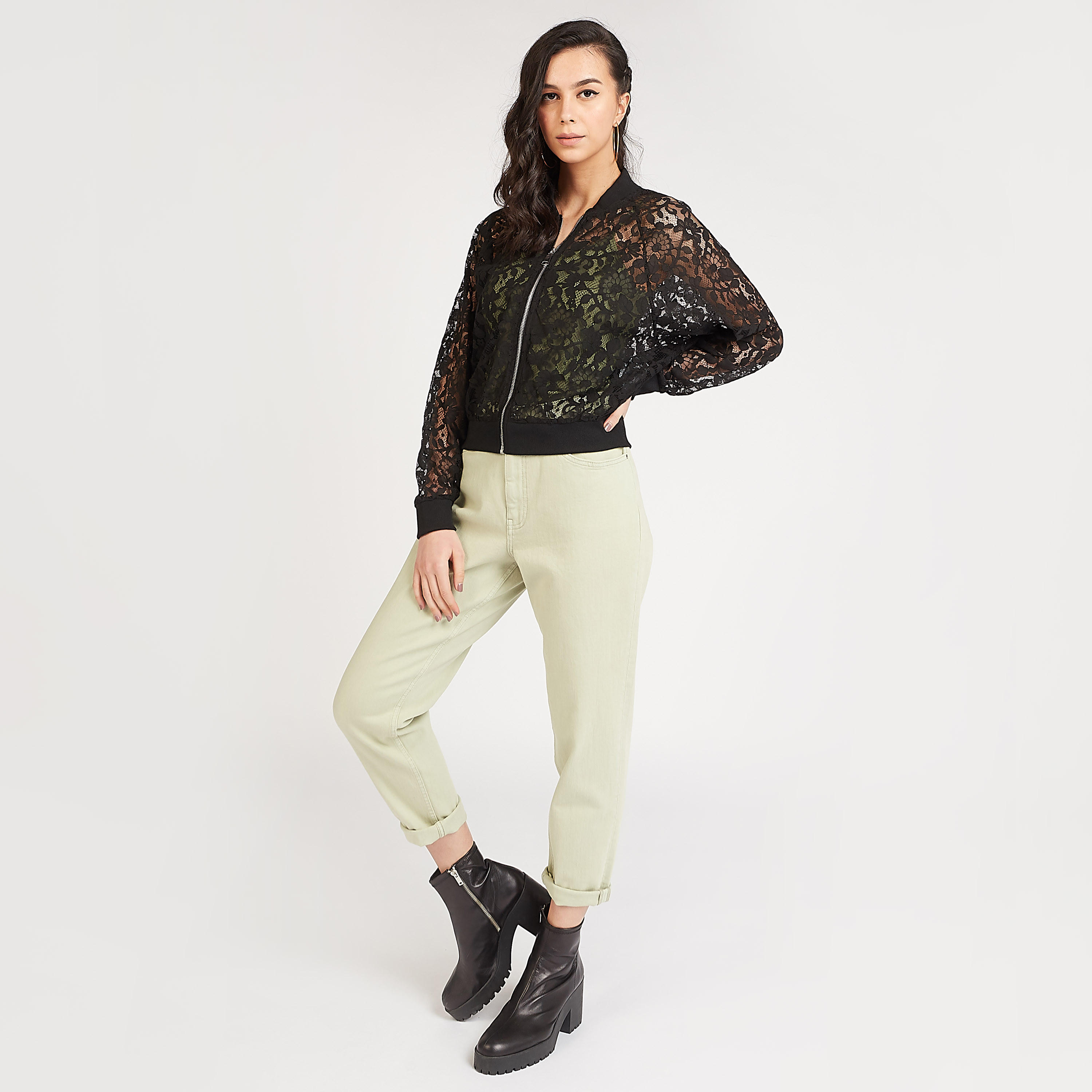 جاكيت دانتيل بسحّاب أمامي مفتوح وأكمام طويلة-women-winterwear-coatsandjackets-jackets-image-5