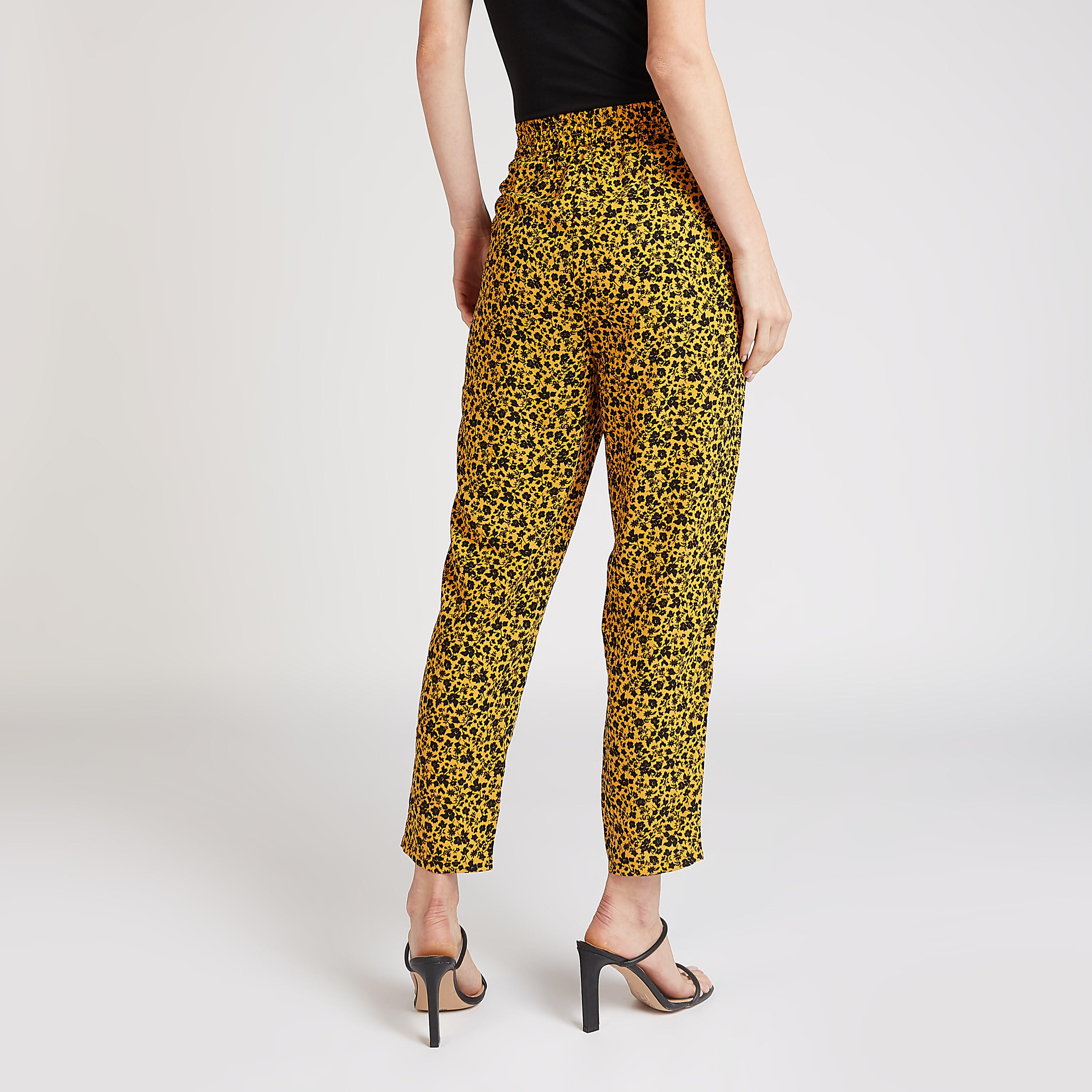 بنطلون بطول الكاحل بطبعات زهور مع رباط إغلاق-women-clothing-bottoms-trousers-image-4