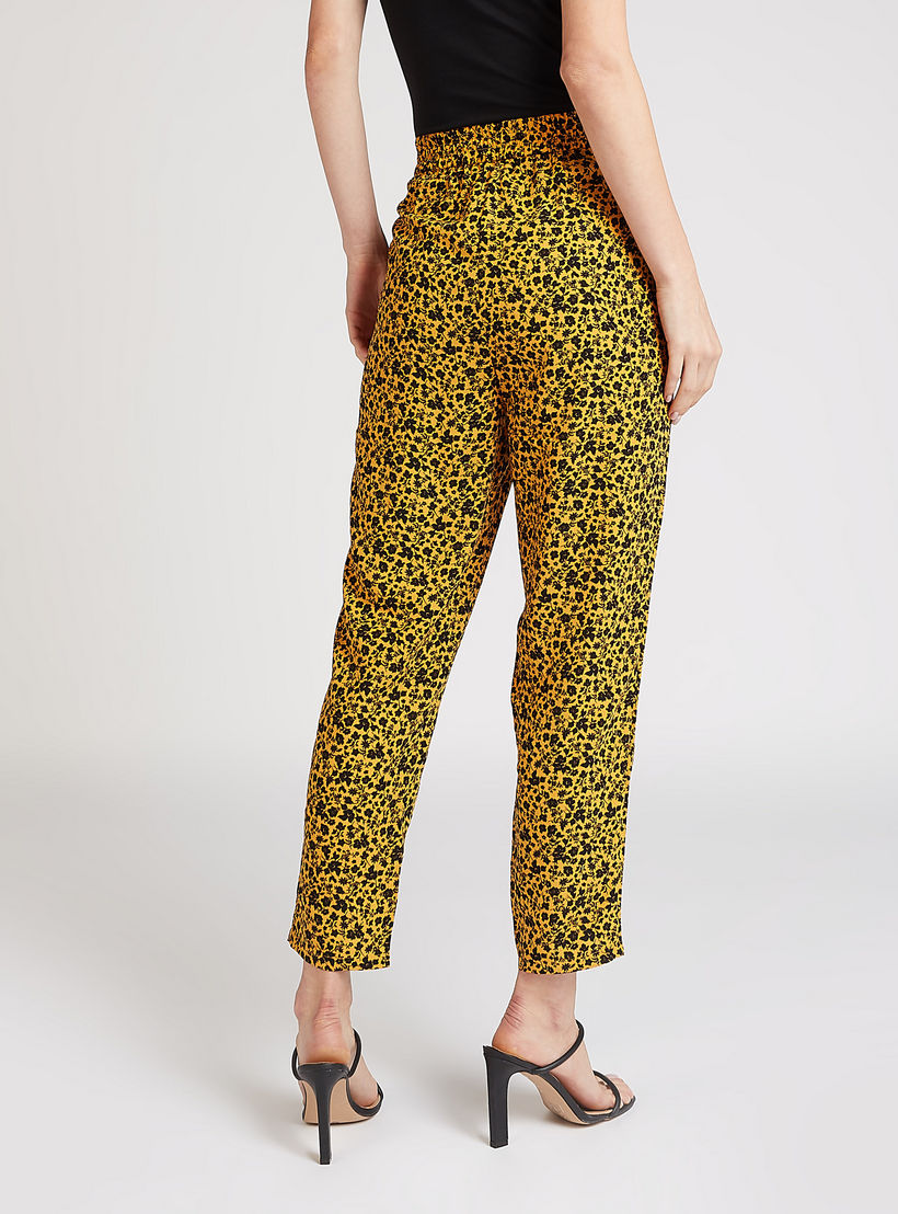 بنطلون بطول الكاحل بطبعات زهور مع رباط إغلاق-women-clothing-bottoms-trousers-image-4