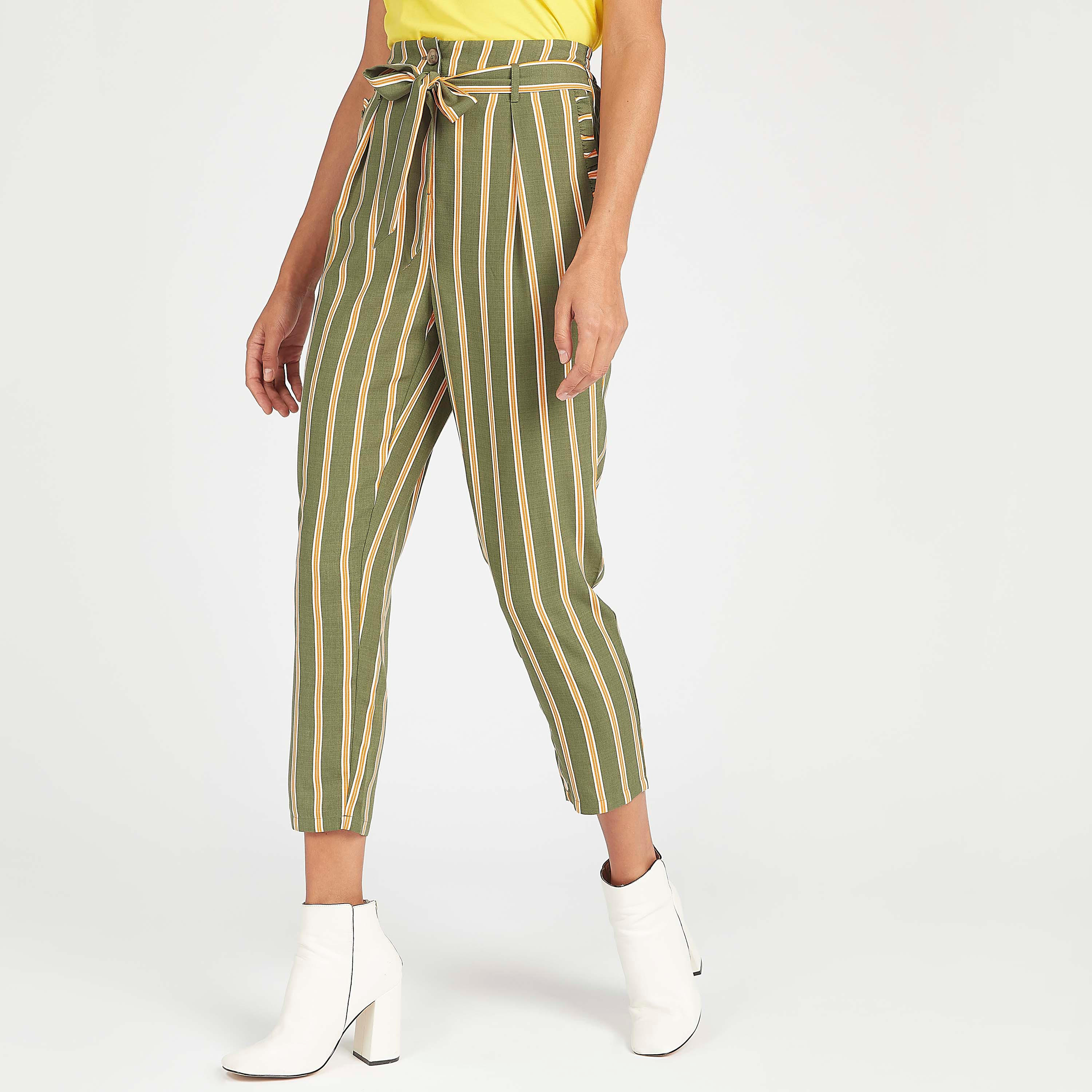 Striped Cropped Pants with Tie Ups-women-clothing-bottoms-trousers-image-1
