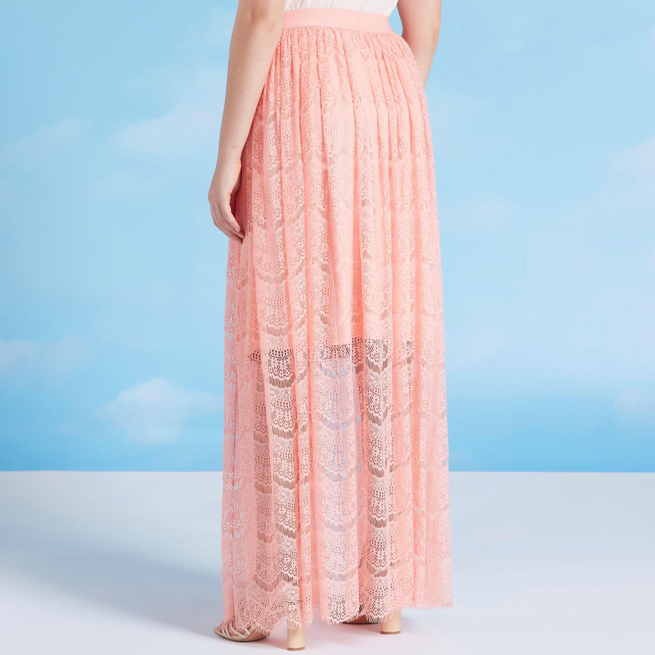 تنورة إيه لاين طويلة بخصر مطاطي و تفاصيل دانتيل-women-clothing-bottoms-skirts-image-4