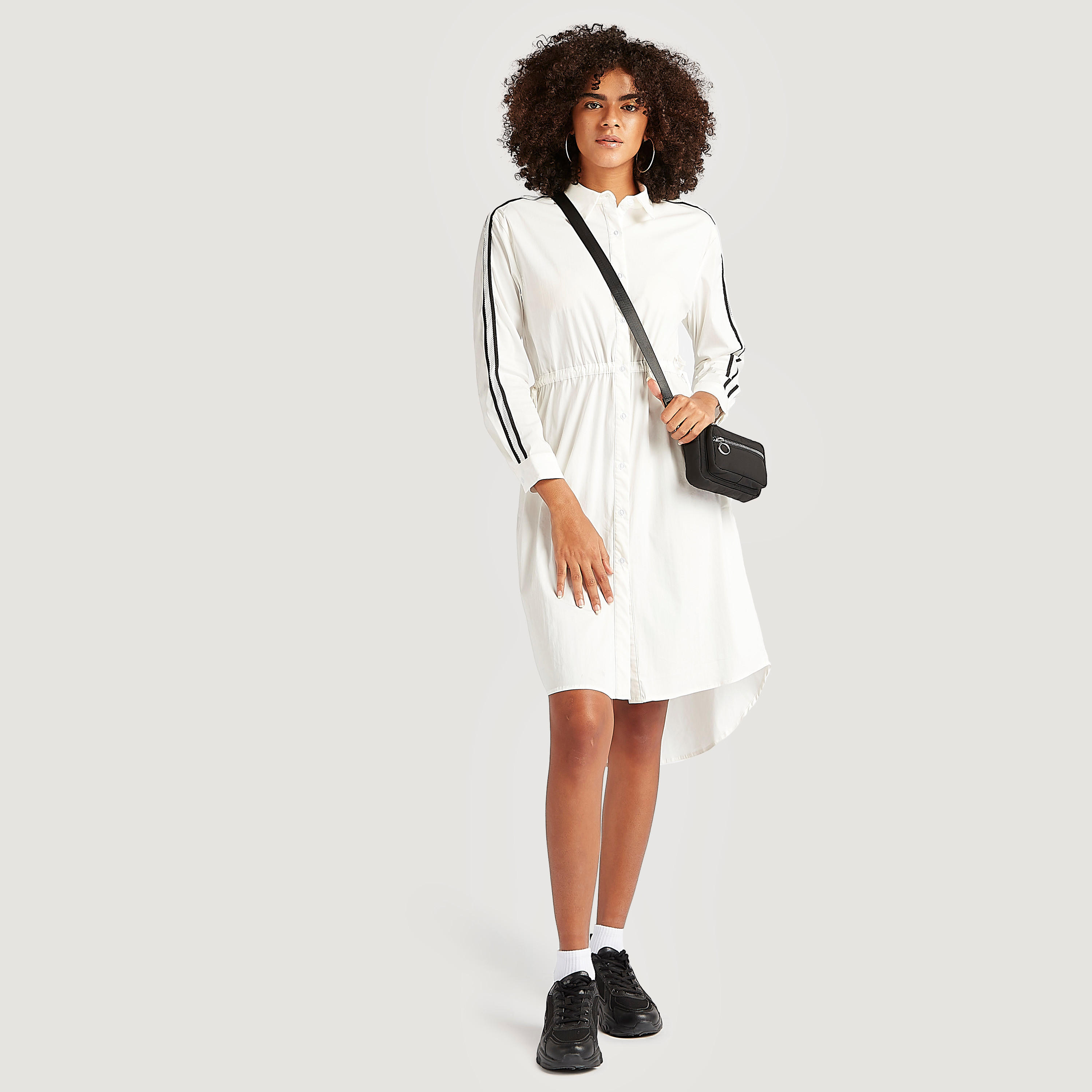 تونيك بطبعات وأكمام طويلة وحواف غير مستوية وياقة عادية-women-clothing-shirtsandblouses-blouses-image-5