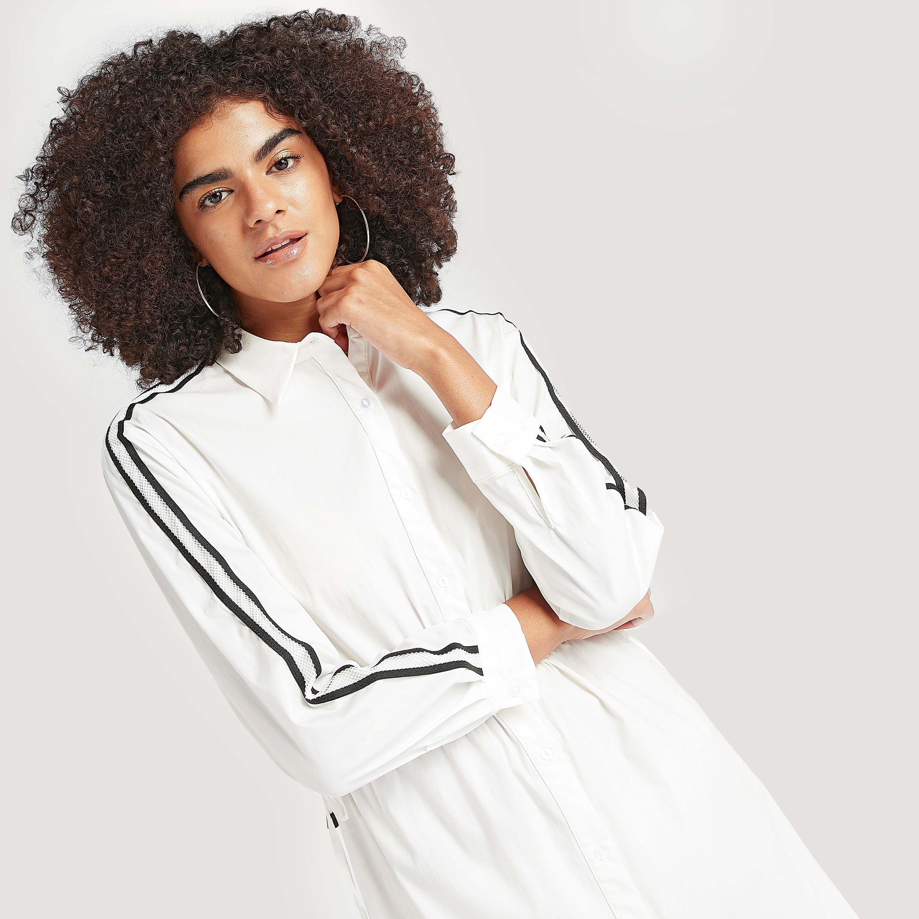 تونيك بطبعات وأكمام طويلة وحواف غير مستوية وياقة عادية-women-clothing-shirtsandblouses-blouses-image-3