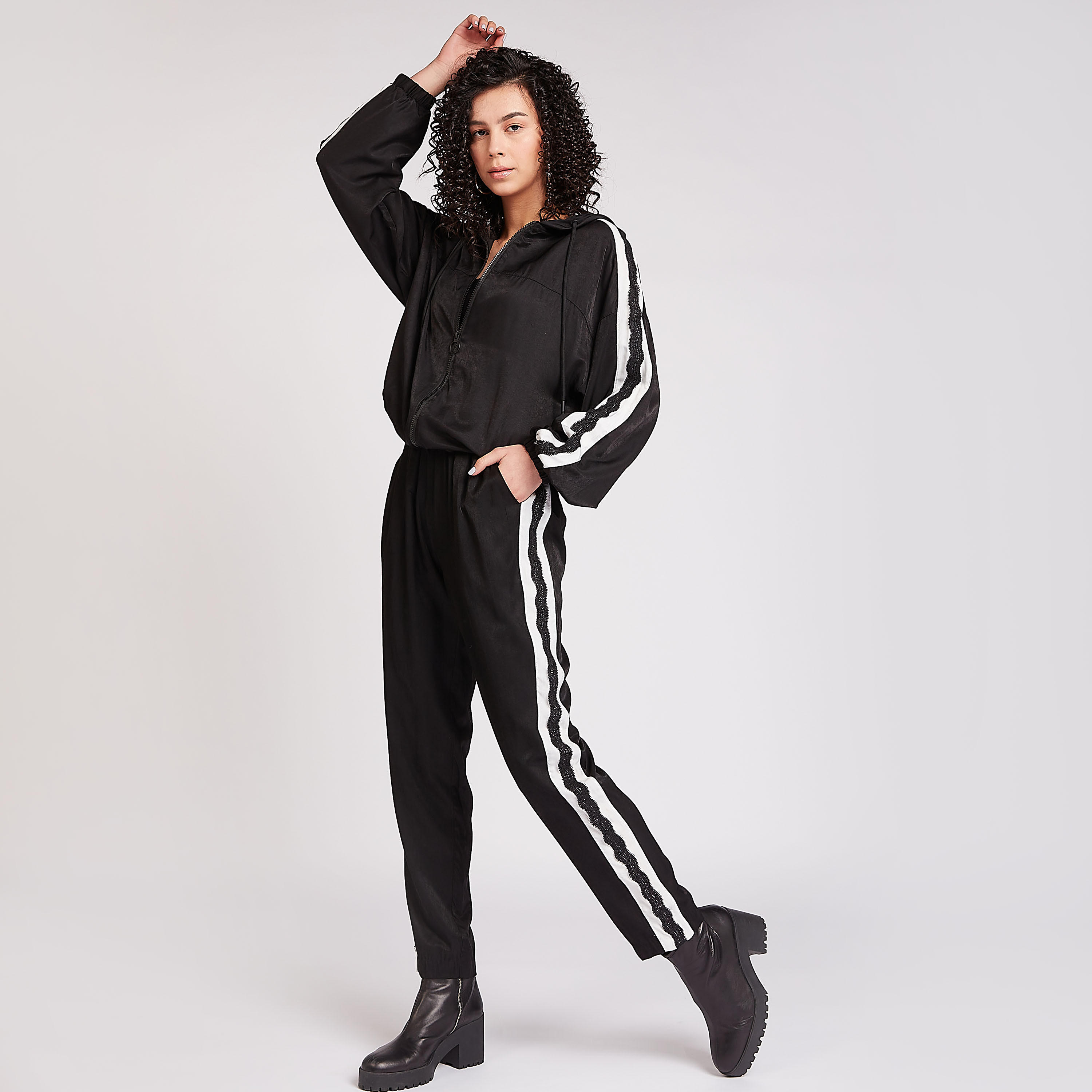 Solid Elasticated Waist Pants with Lace Detail and Pockets-women-clothing-bottoms-trousers-image-2