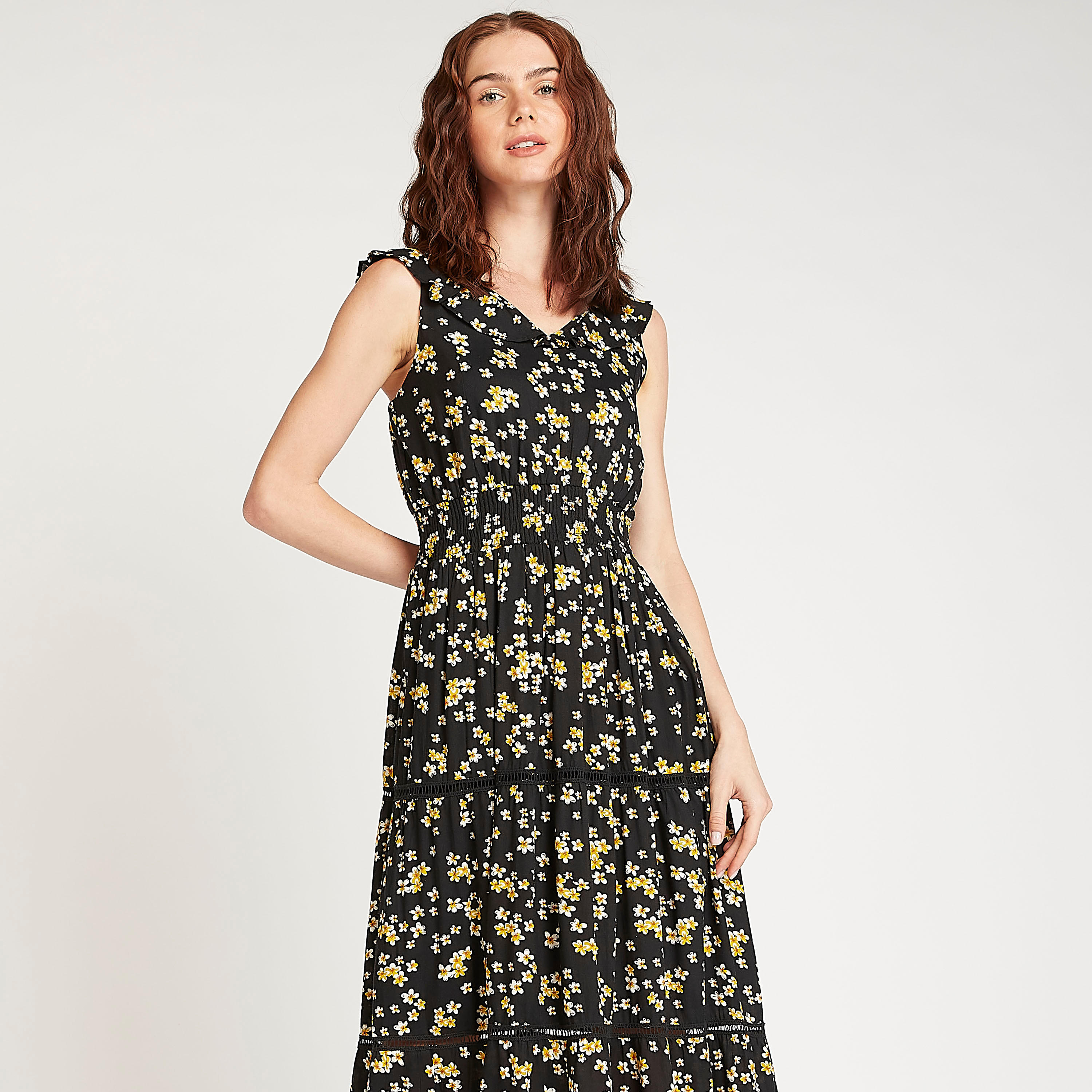 فستان ميدي إيه لاين دون أكمام بطبعات زهرية-women-clothing-dresses-image-2