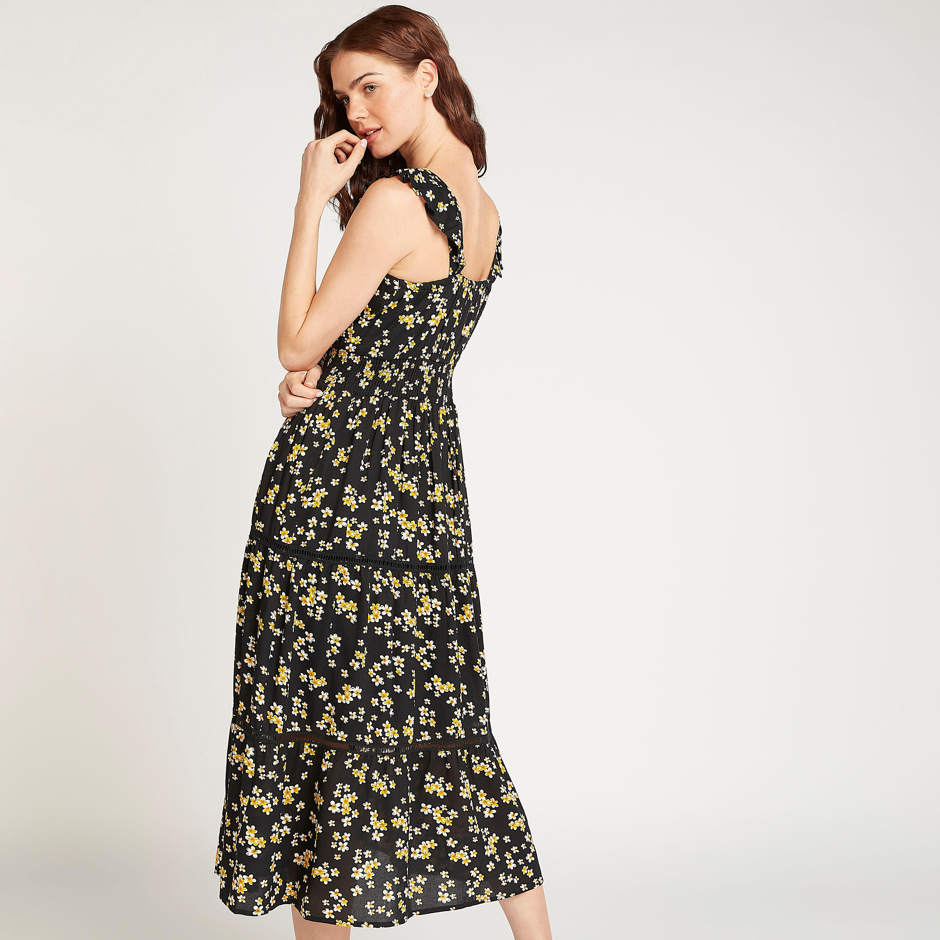 فستان ميدي إيه لاين دون أكمام بطبعات زهرية-women-clothing-dresses-image-4