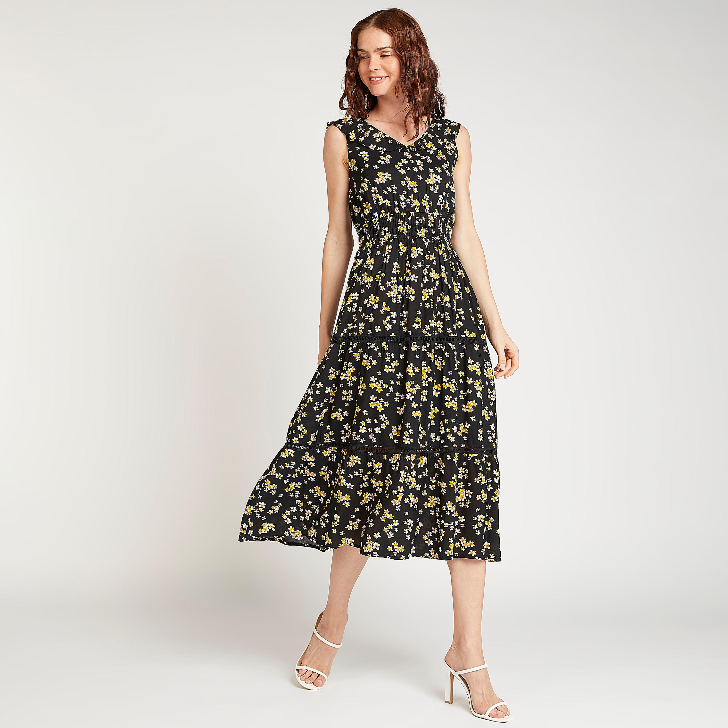 فستان ميدي إيه لاين دون أكمام بطبعات زهرية-women-clothing-dresses-image-6