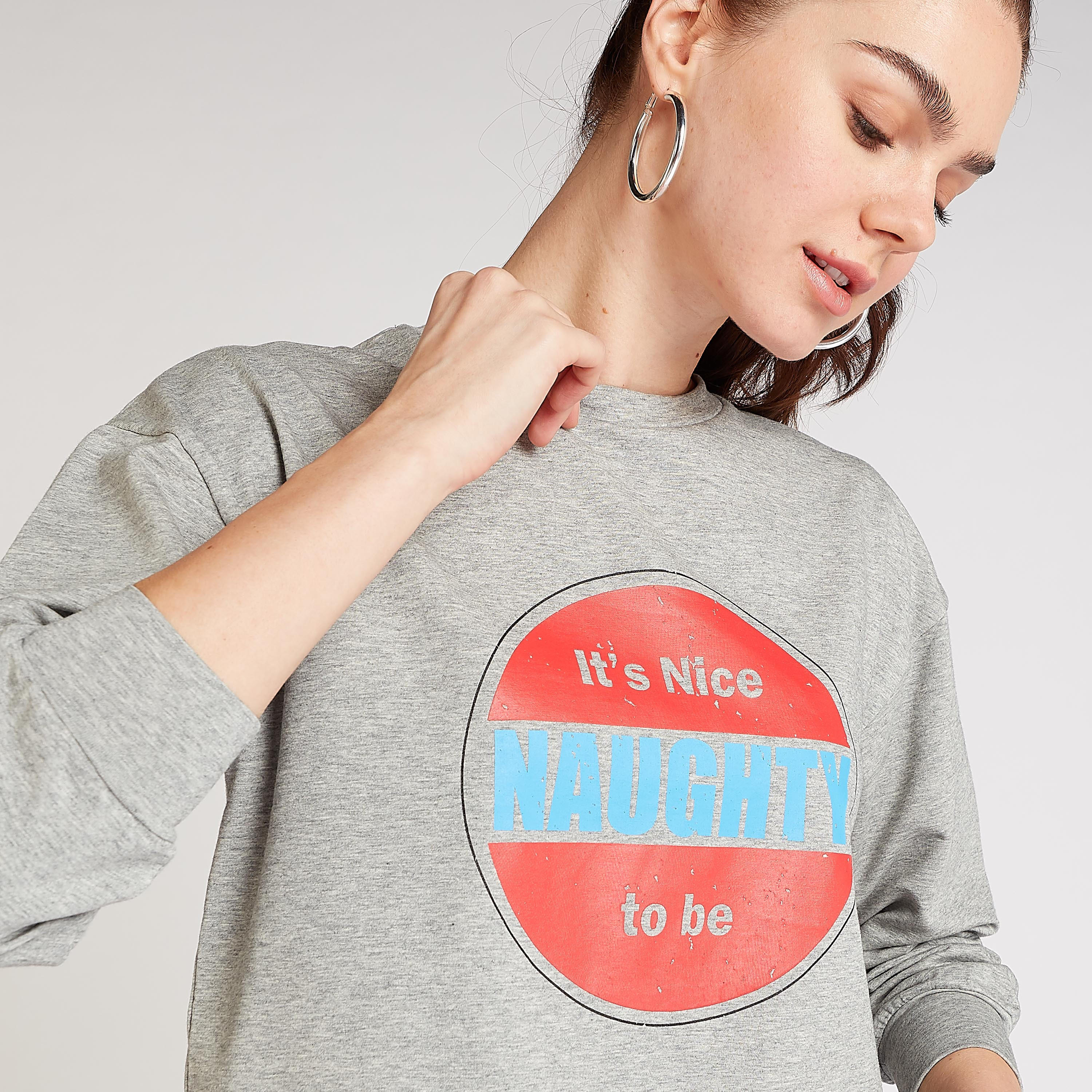 Printed Crew Neck Sweatshirt with Long Sleeves-women-winterwear-hoodiesandsweatshirts-sweatshirts-image-2