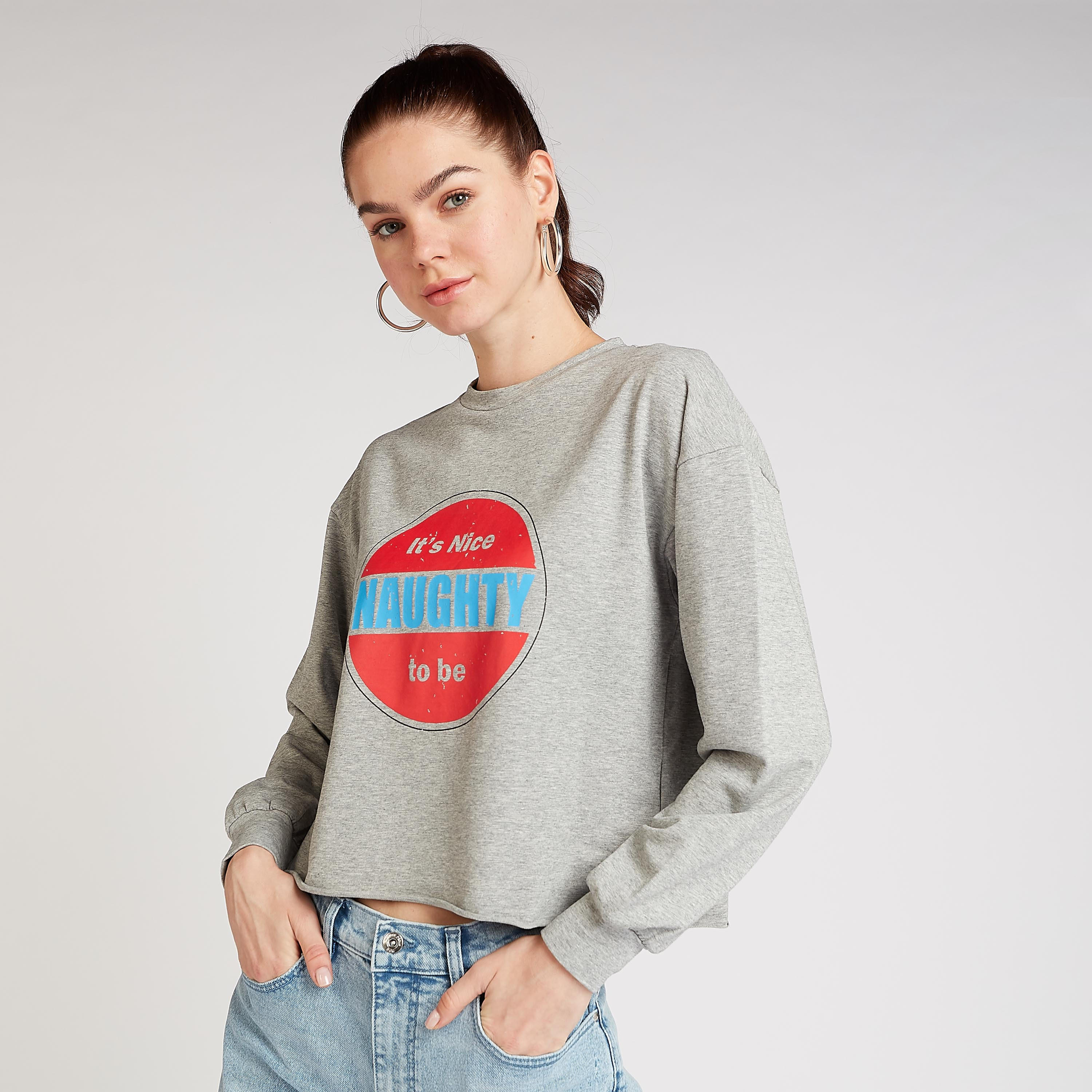 Printed Crew Neck Sweatshirt with Long Sleeves-women-winterwear-hoodiesandsweatshirts-sweatshirts-image-1