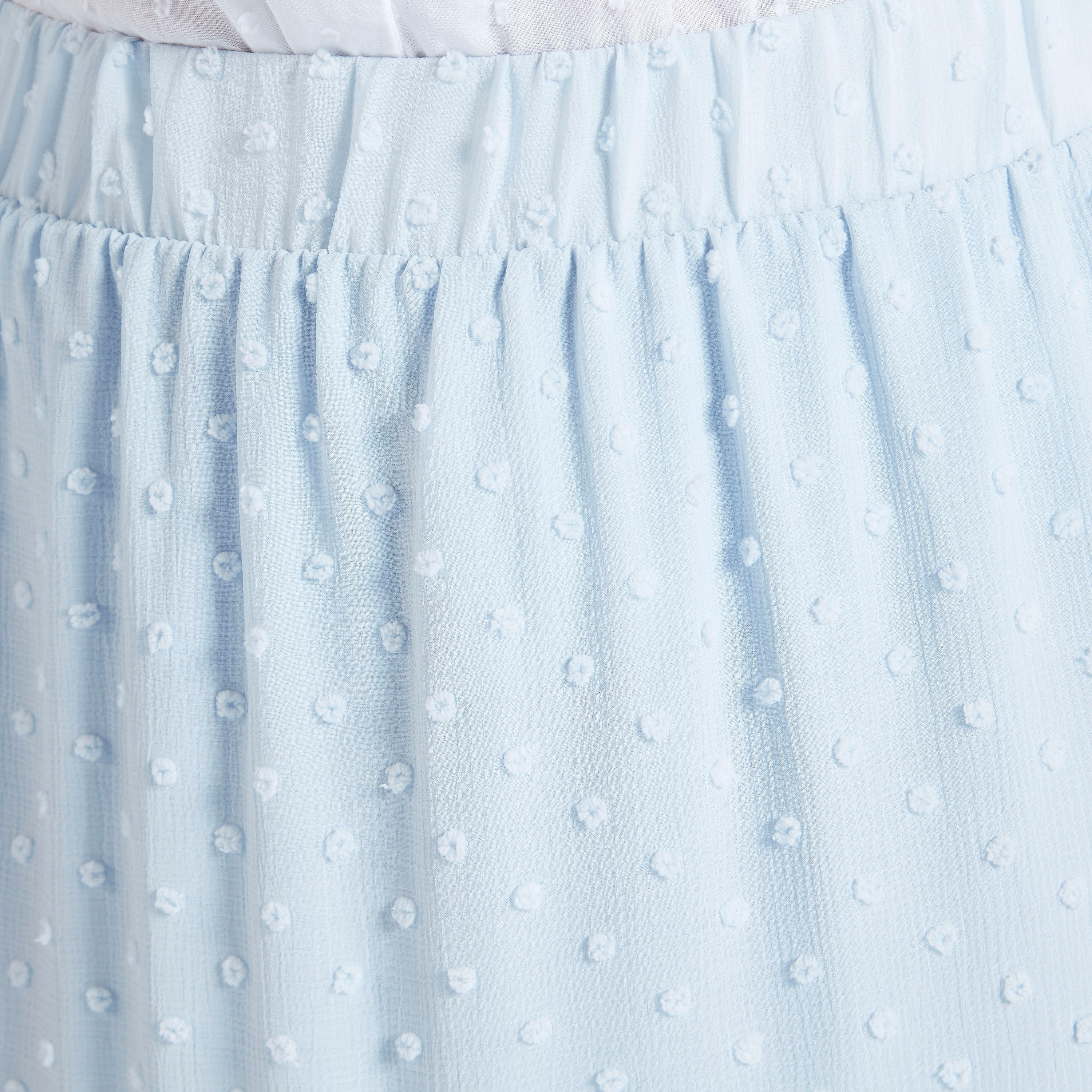 تنورة ميدي إيه لاين بارزة الملمس بخصر مطّاطي-women-clothing-bottoms-skirts-image-3