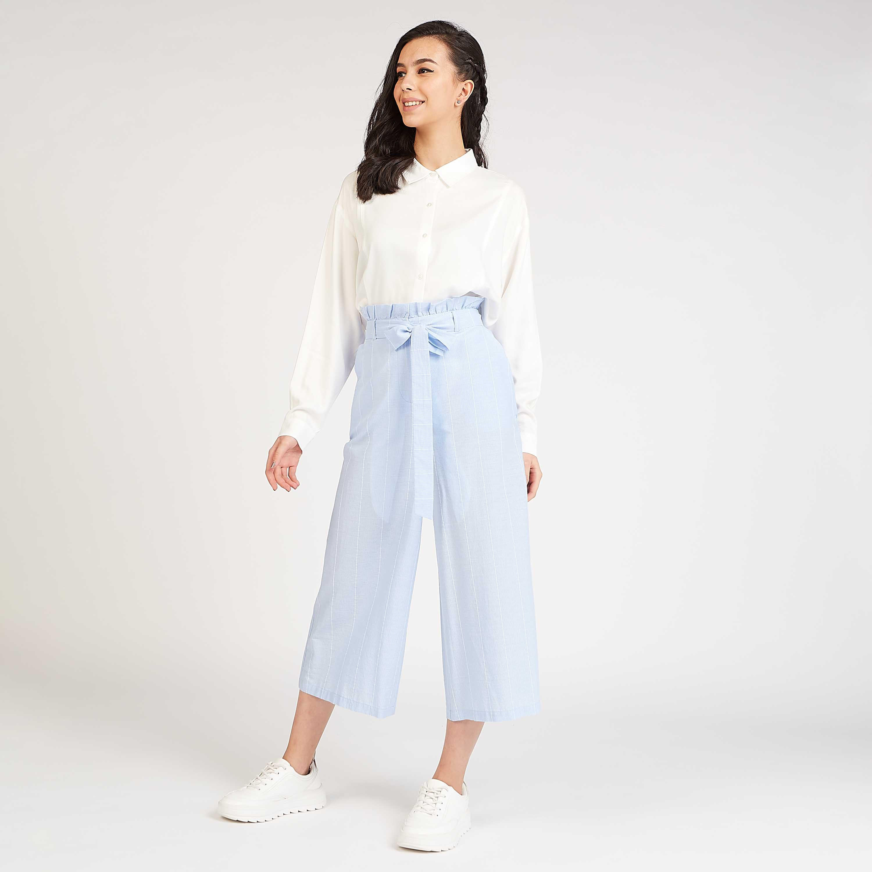 Striped Mid-Rise Culottes with Paperbag Waist-women-clothing-bottoms-trousers-image-2