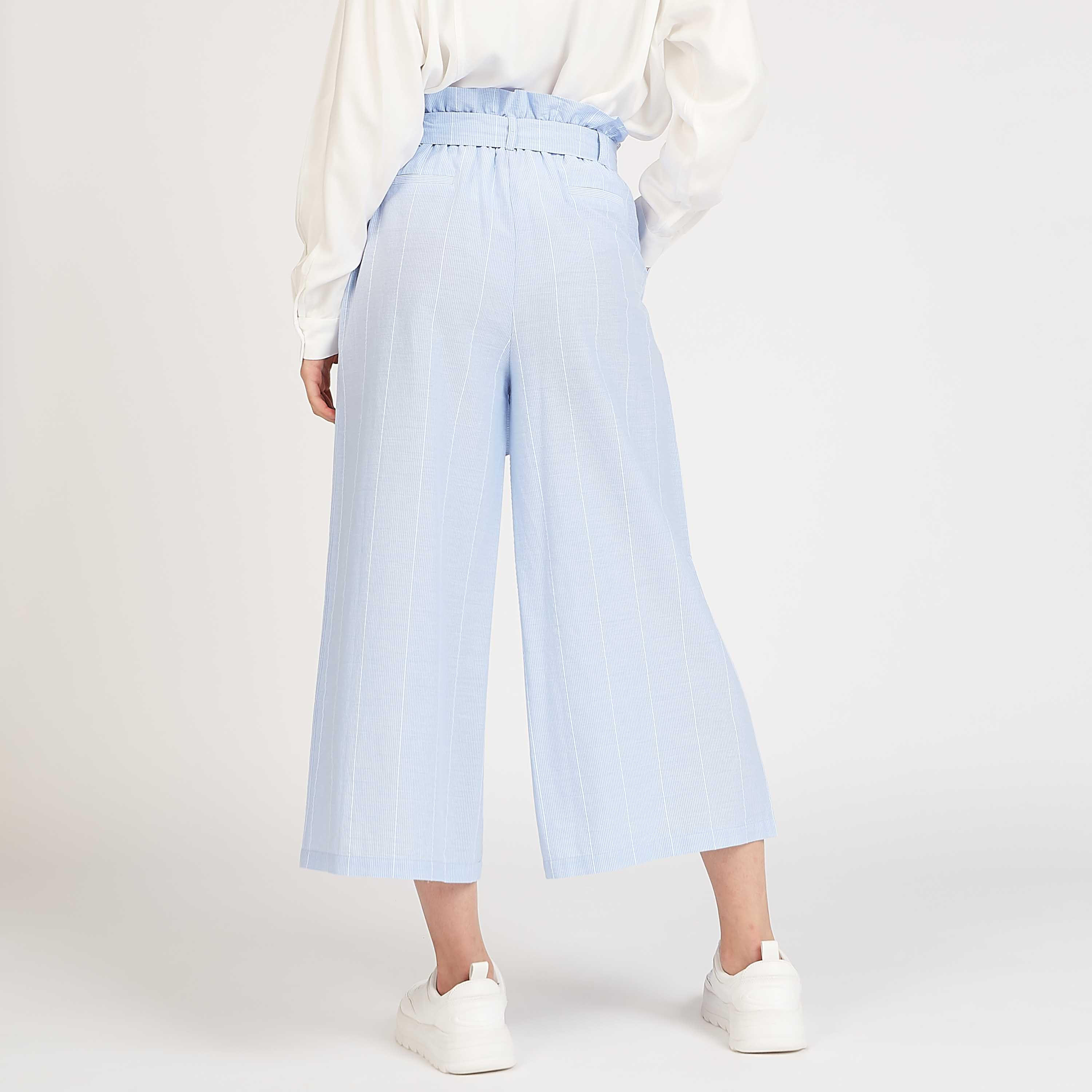 Striped Mid-Rise Culottes with Paperbag Waist-women-clothing-bottoms-trousers-image-4