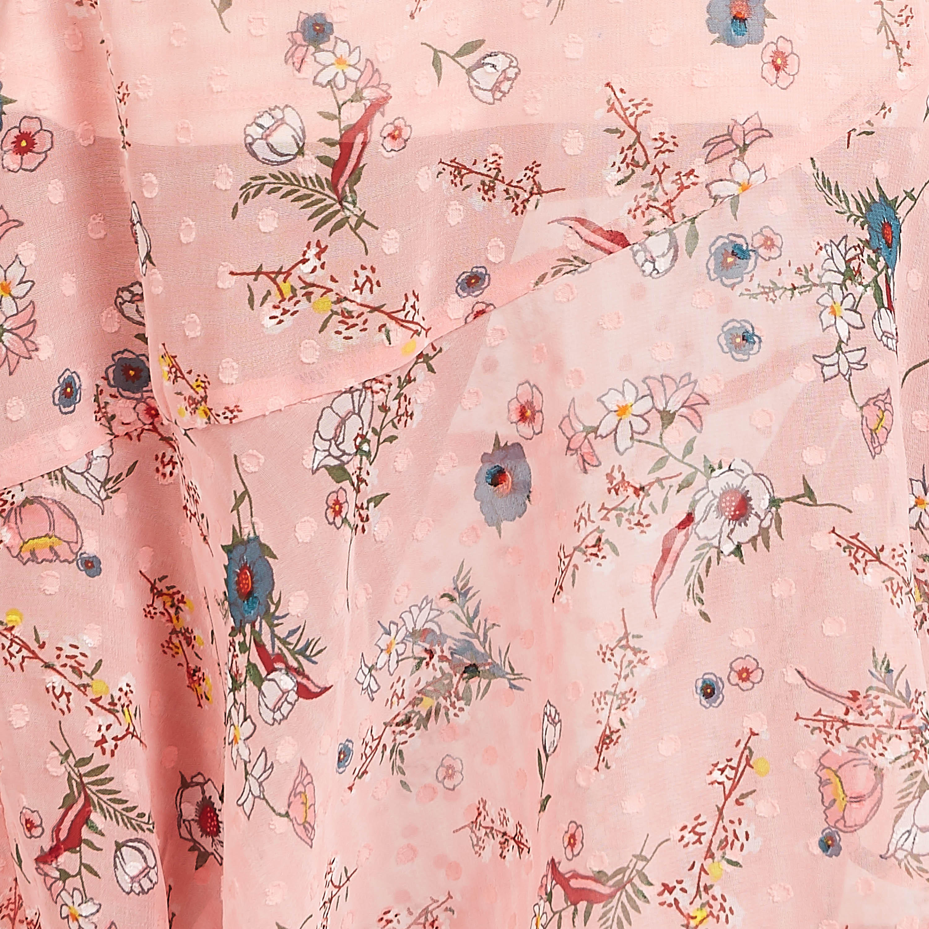 فستان مستدام ميدي بطول غير مستوي وطبعات أزهار وأكمام بيشوب-women-clothing-dresses-image-5