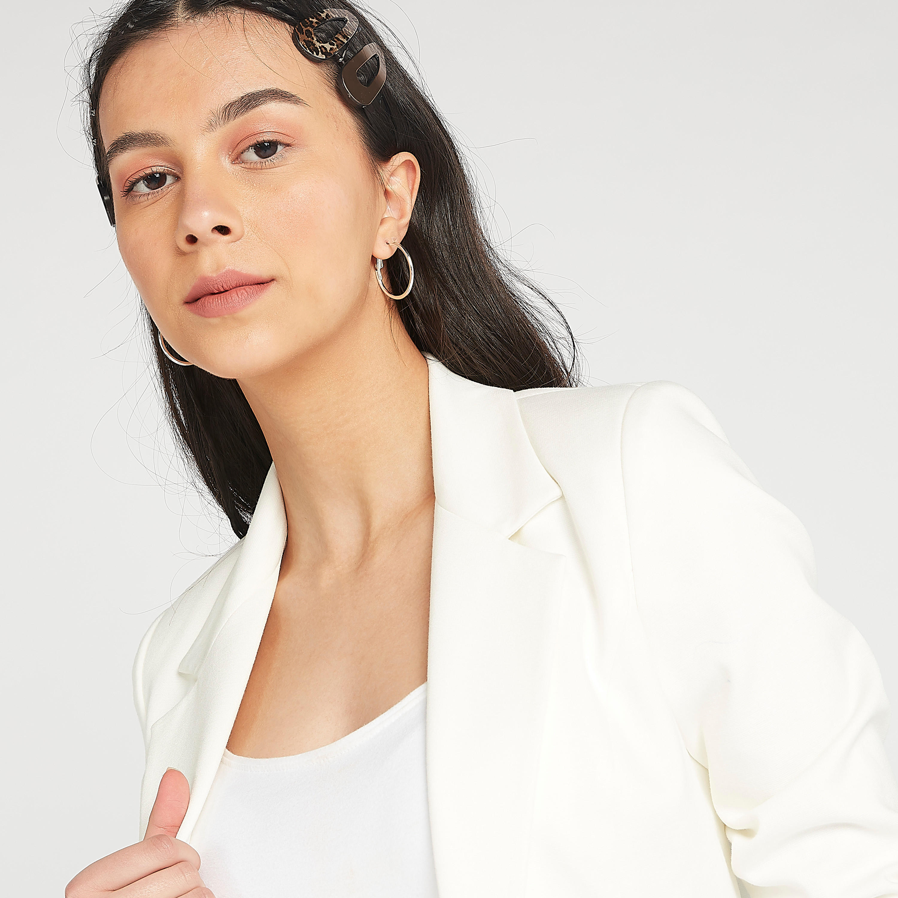 Solid Notched Lapel Blazer with Long Sleeves and Flap Pockets-women-clothing-coatsandjackets-blazers-image-3