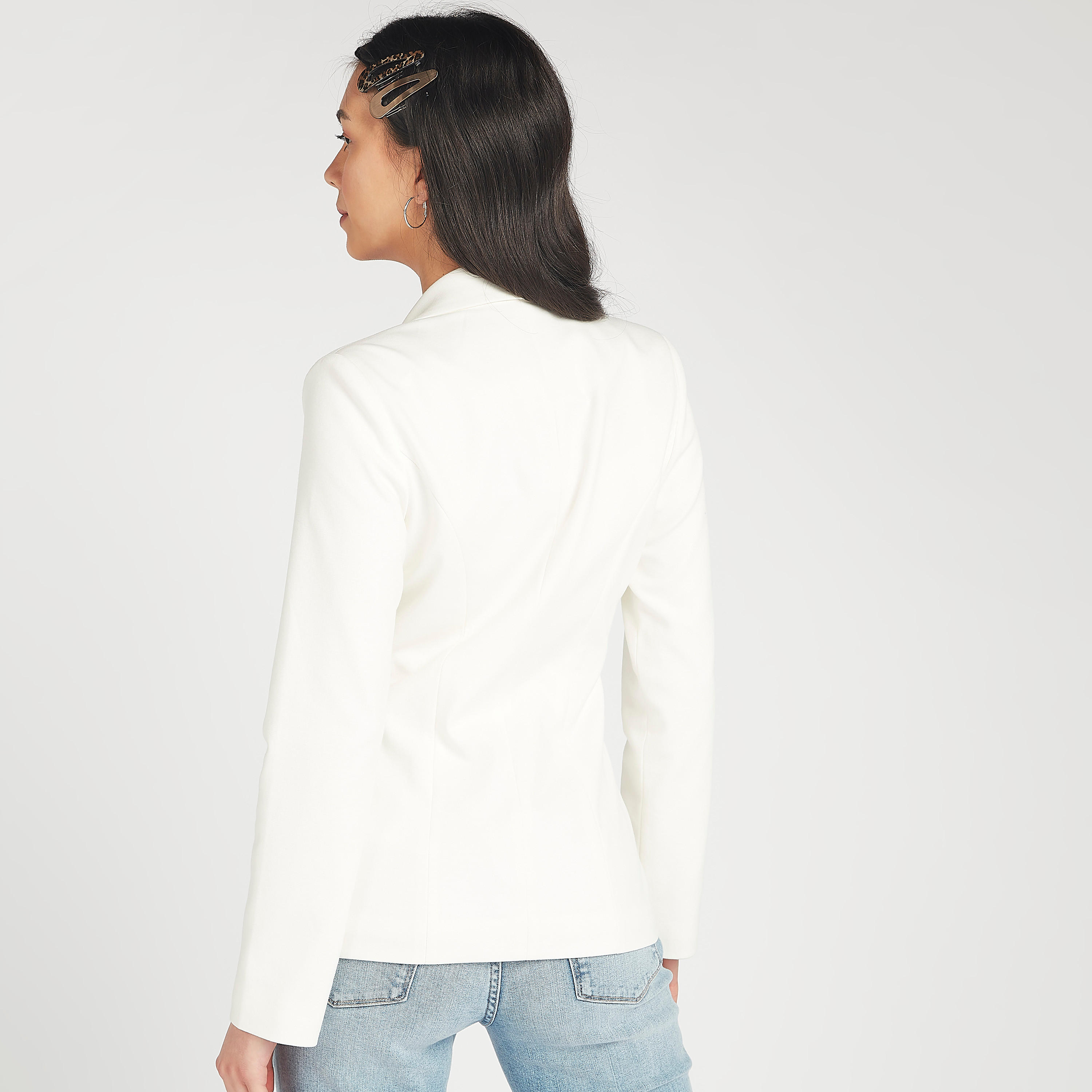 Solid Notched Lapel Blazer with Long Sleeves and Flap Pockets-women-clothing-coatsandjackets-blazers-image-4