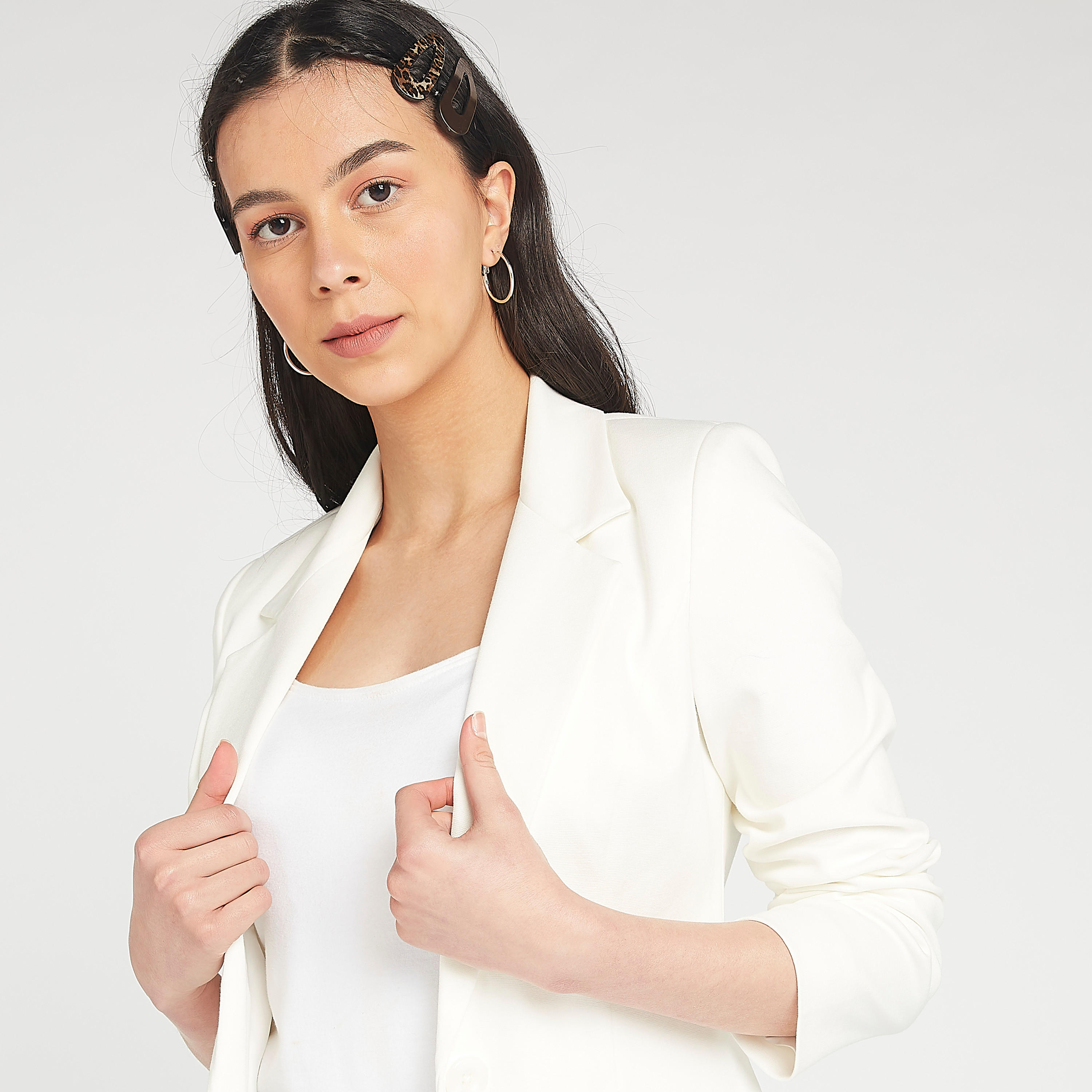 Solid Notched Lapel Blazer with Long Sleeves and Flap Pockets-women-clothing-coatsandjackets-blazers-image-6