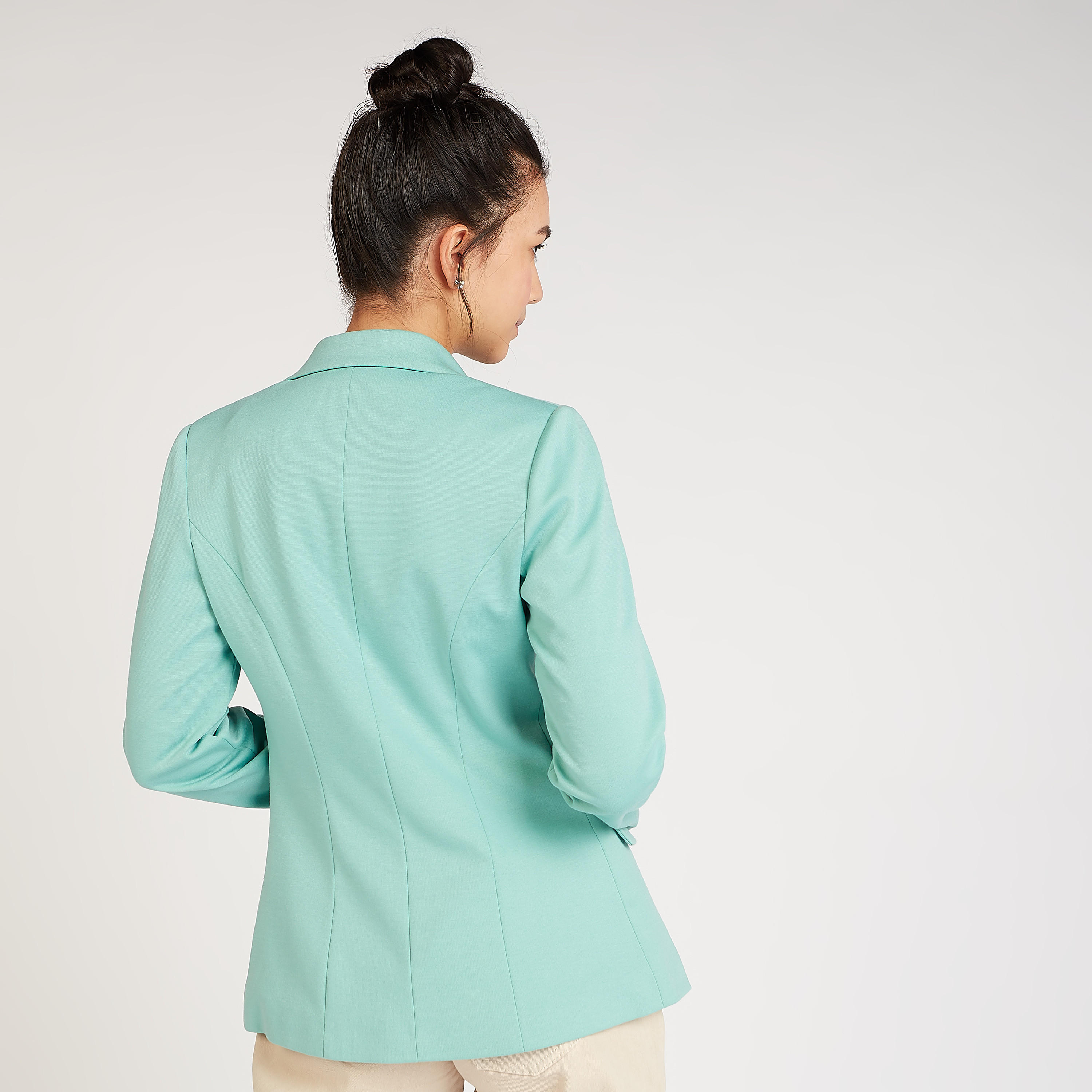 Solid Notch Lapel Lightweight Blazer with Pockets and Button Closure-women-clothing-coatsandjackets-blazers-image-4