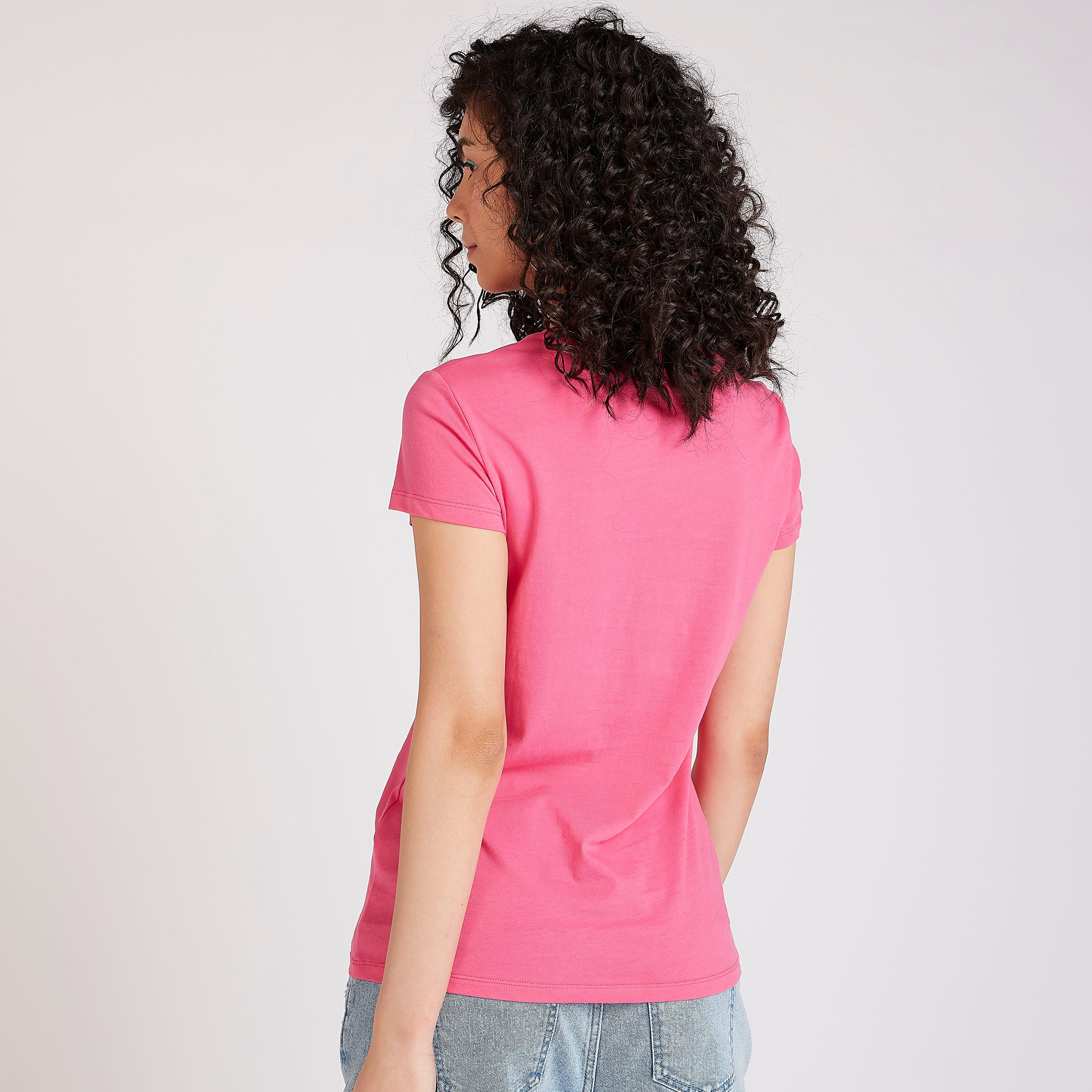 Sustainable Printed T-shirt with Crew Neck and Cap Sleeves-women-clothing-tshirts-image-4