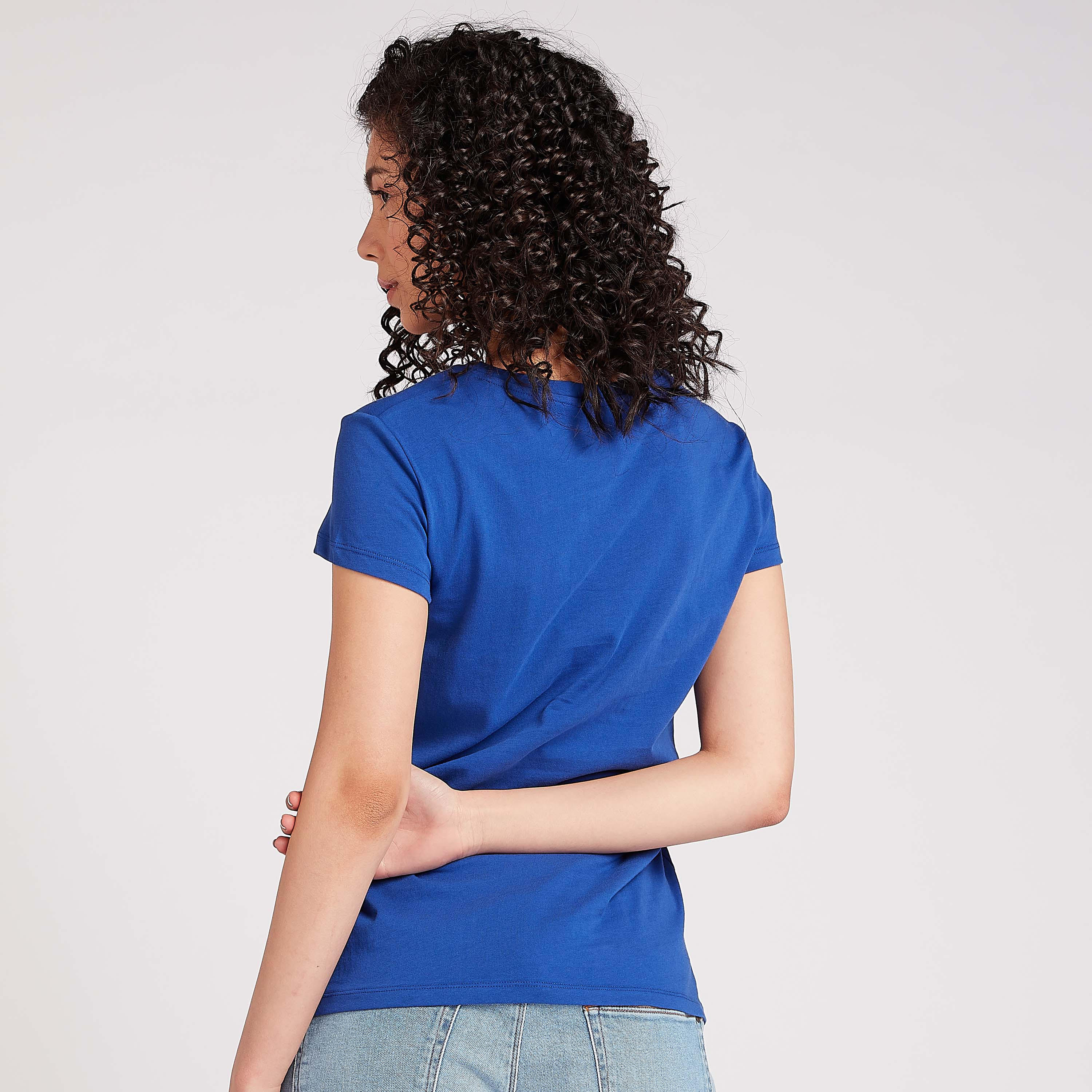 تيشيرت بياقة مستديرة وأكمام كاب وطبعات-women-clothing-tshirts-image-1