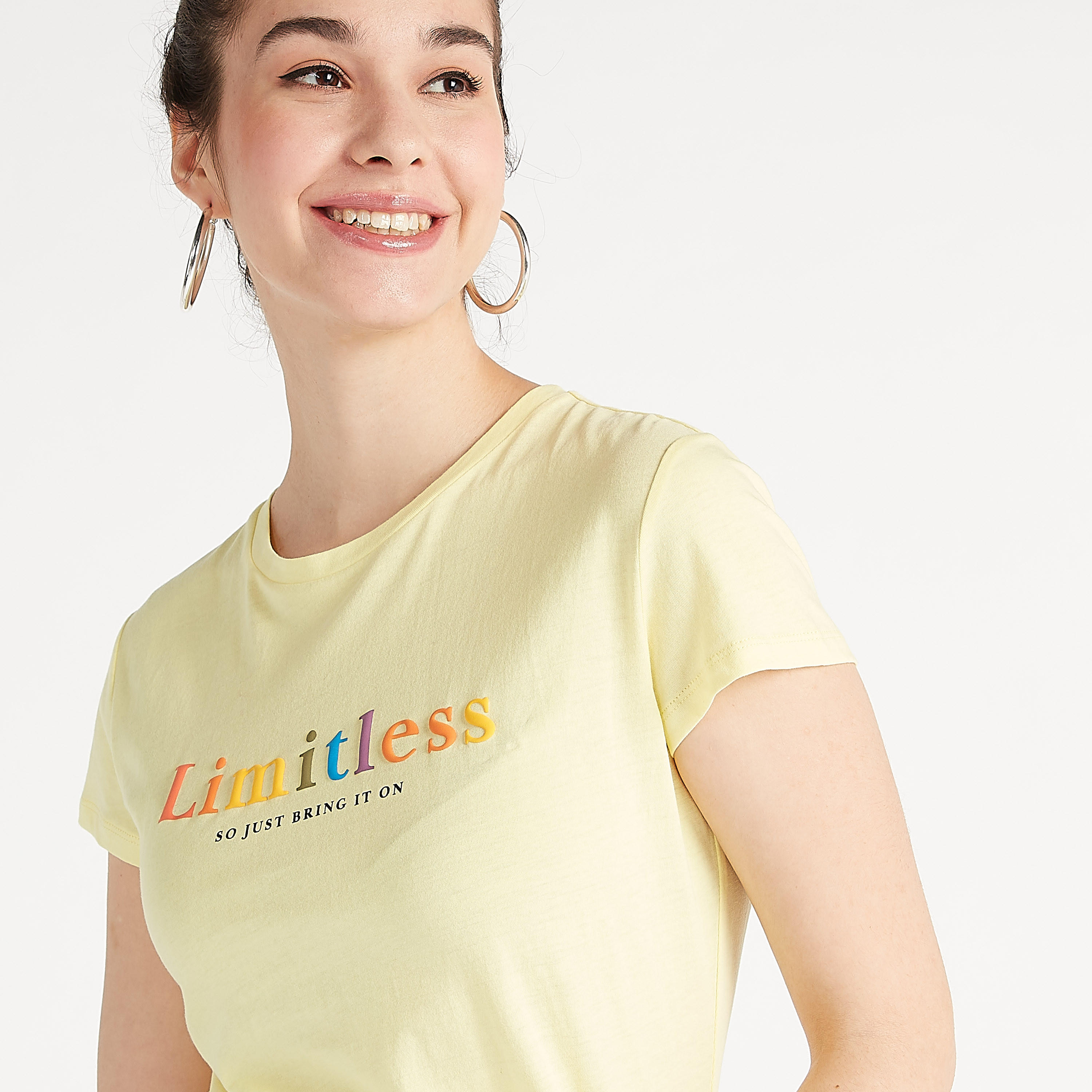 Printed Crew Neck T-shirt with Cap Sleeves-women-clothing-tshirts-image-1